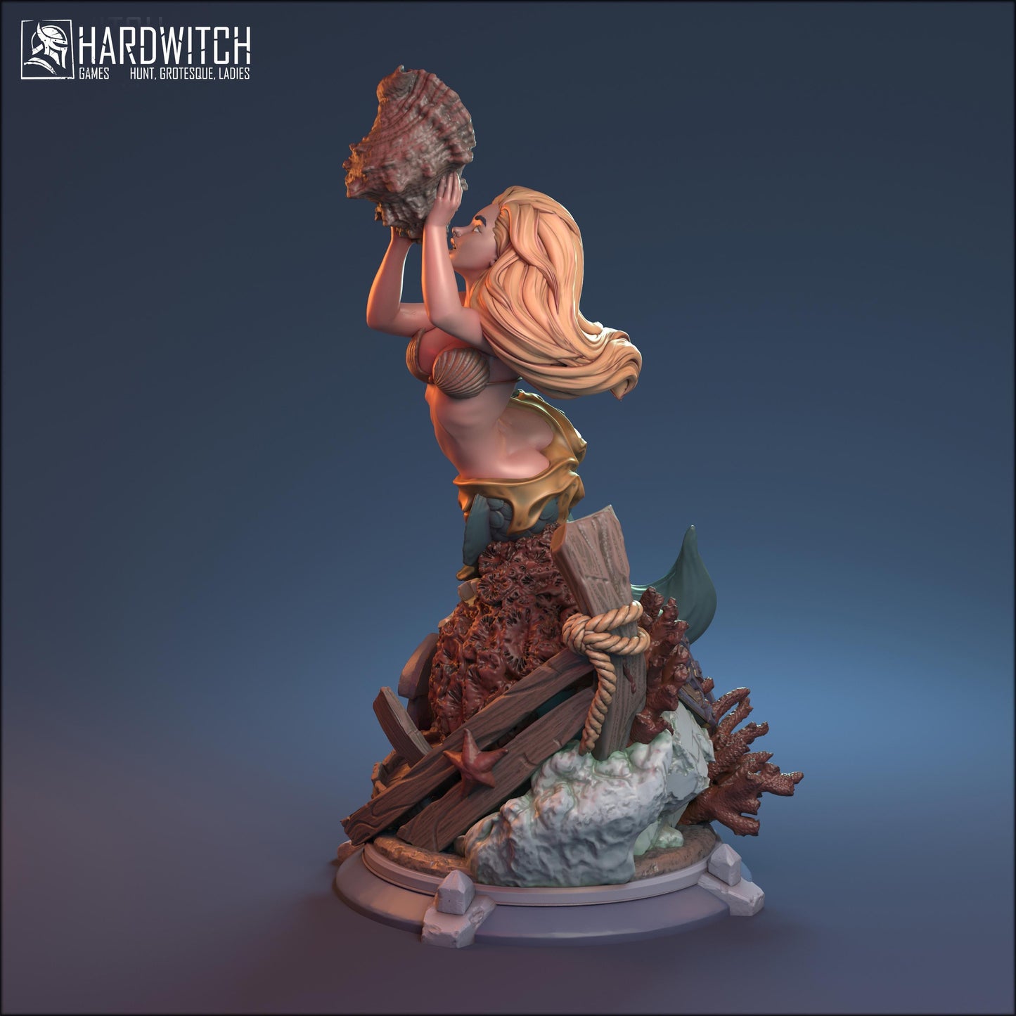 Arallia, Siren of the Depths NSFW Nude Option | Enchanting Mermaid Miniature | 32mm or 75mm - Plague Miniatures