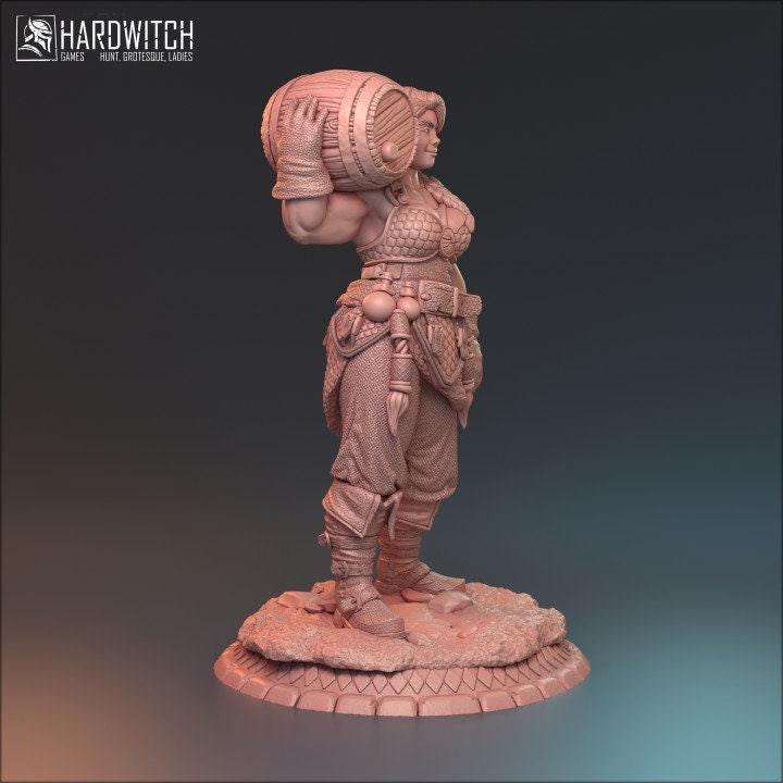 Bianka, Female Barmaid Miniature | NPC Tavern Keeper | 32mm Scale or 75mm Scale - Plague Miniatures