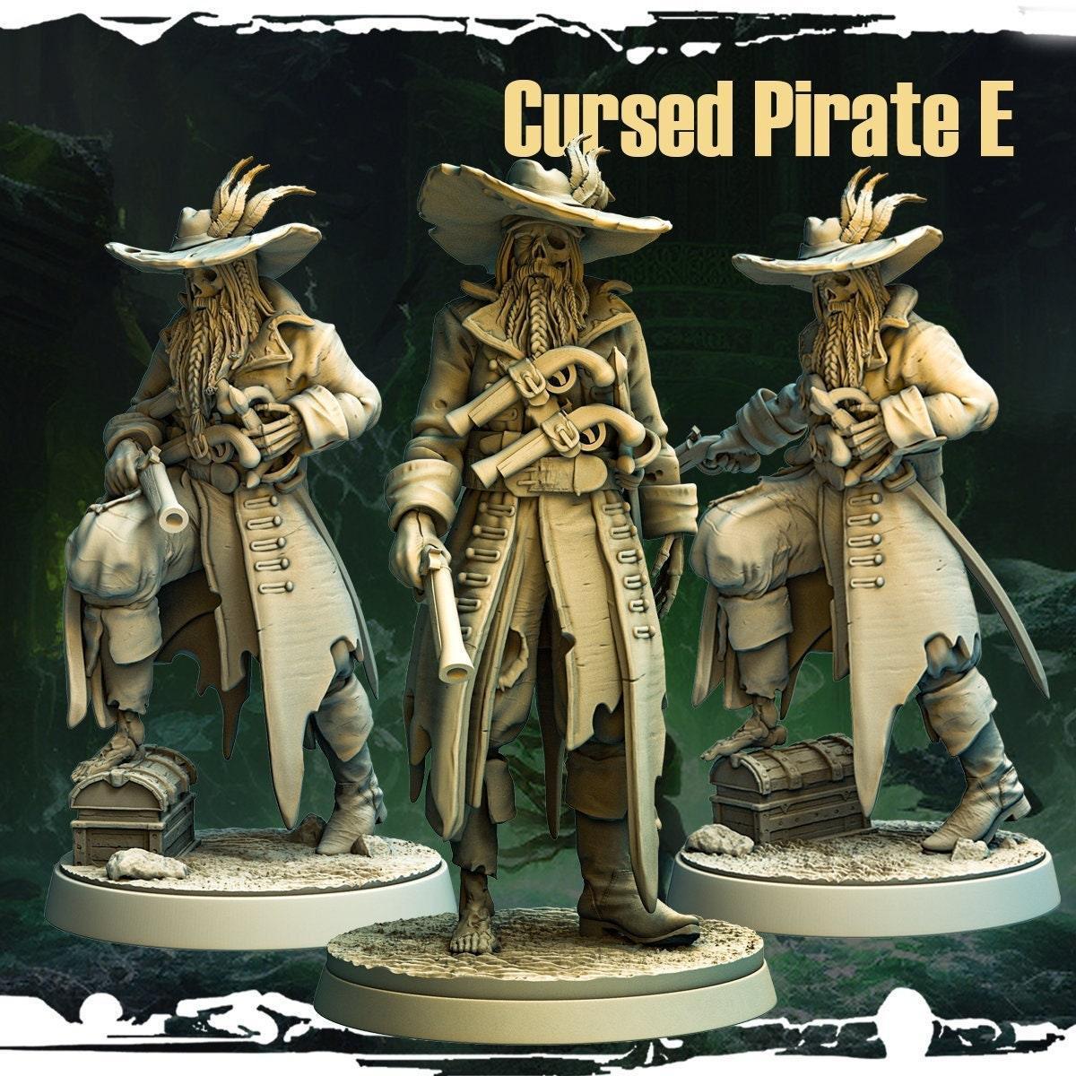 Dread Pirate Captain Miniature | Skeleton Gunslinger Seafarer | 3