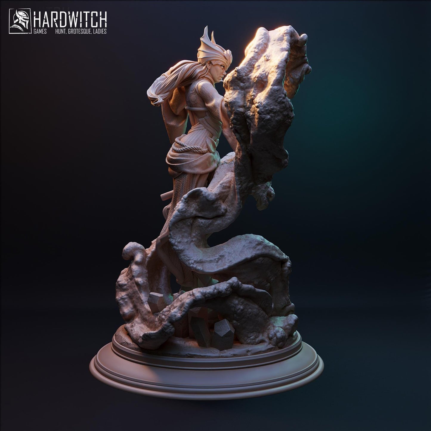 Fedras, The Sand Sorceress NSFW Nude Option | Desert Mage Miniature | 32mm Scale or 75mm Scale - Plague Miniatures