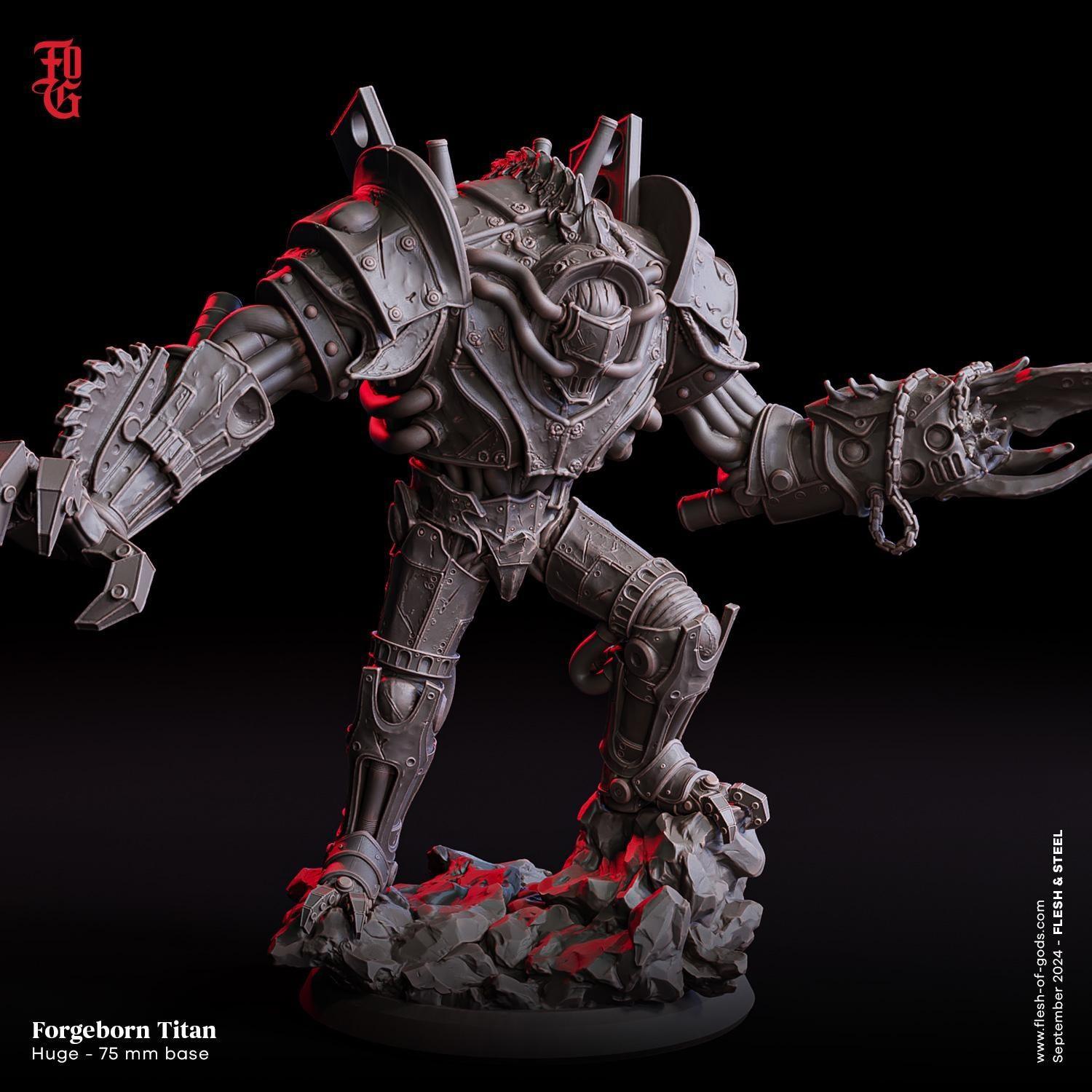 Forgeborn Titan Monster Miniature | Steampunk Mechanical Construct