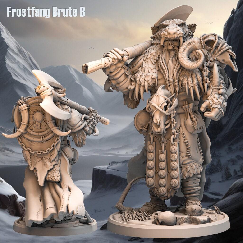 FrostFang Brute Miniature | Snow Monster | 32mm Scale - Plague Miniatures