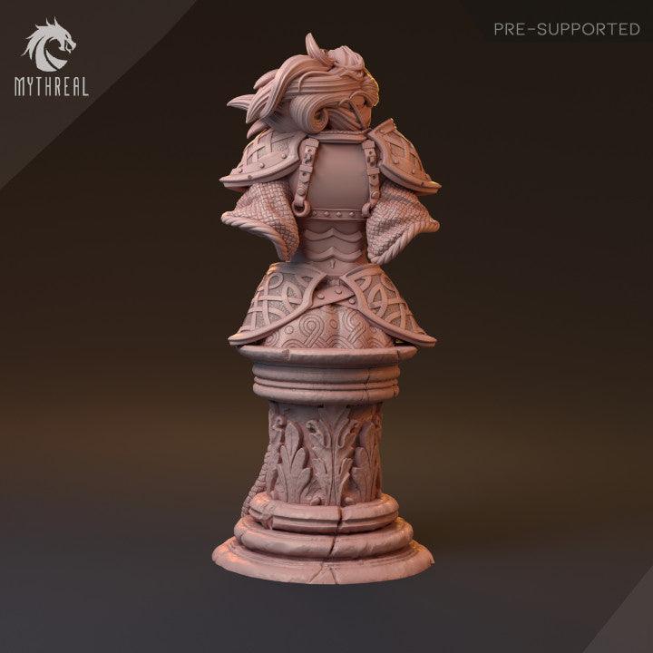 Galdran, Valiant Blade | Human Female Knight Miniature Fighter Warrior | 32mm Scale or 75mm Scale - Plague Miniatures