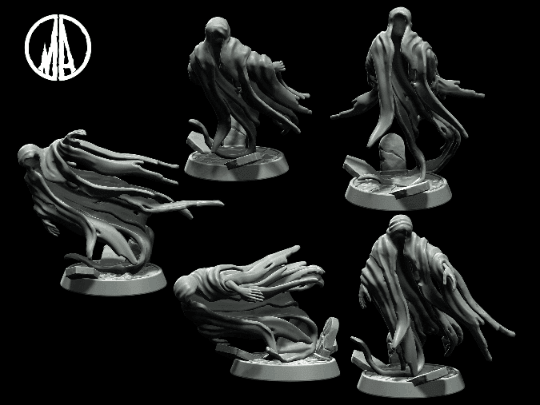 Ghost Miniature undead miniature - 5 Poses - 28mm scale Tabletop gaming DnD Miniature Dungeons and Dragons, dnd monster manual - Plague Miniatures