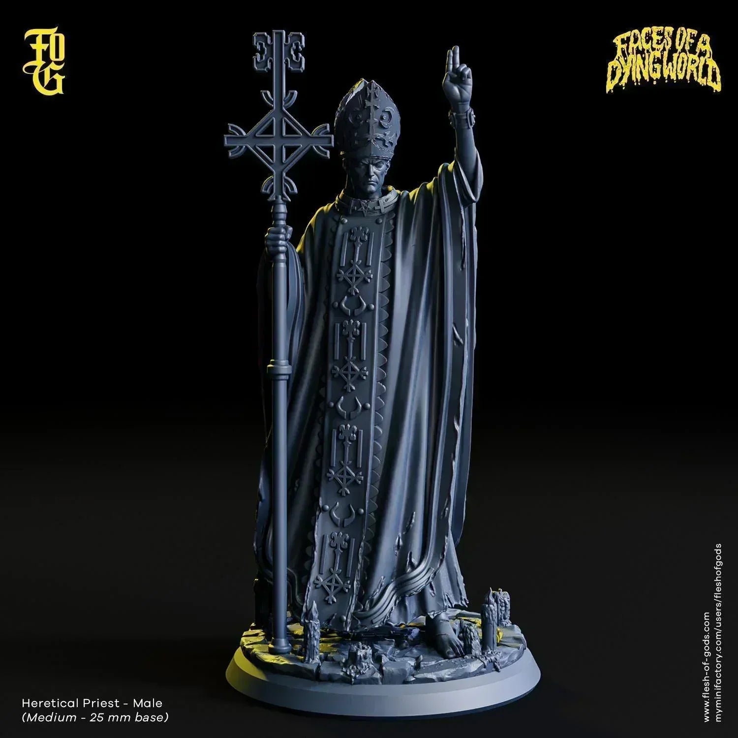 Heretical Human Priest Miniature | Heretic Healer Figurine for