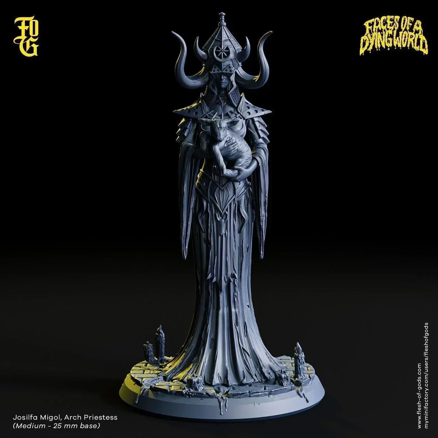 Josifa Migol, Arch Priestess Miniature | Mork Borg Cleric Healer NPC Figurine | 32mm Scale - Plague Miniatures
