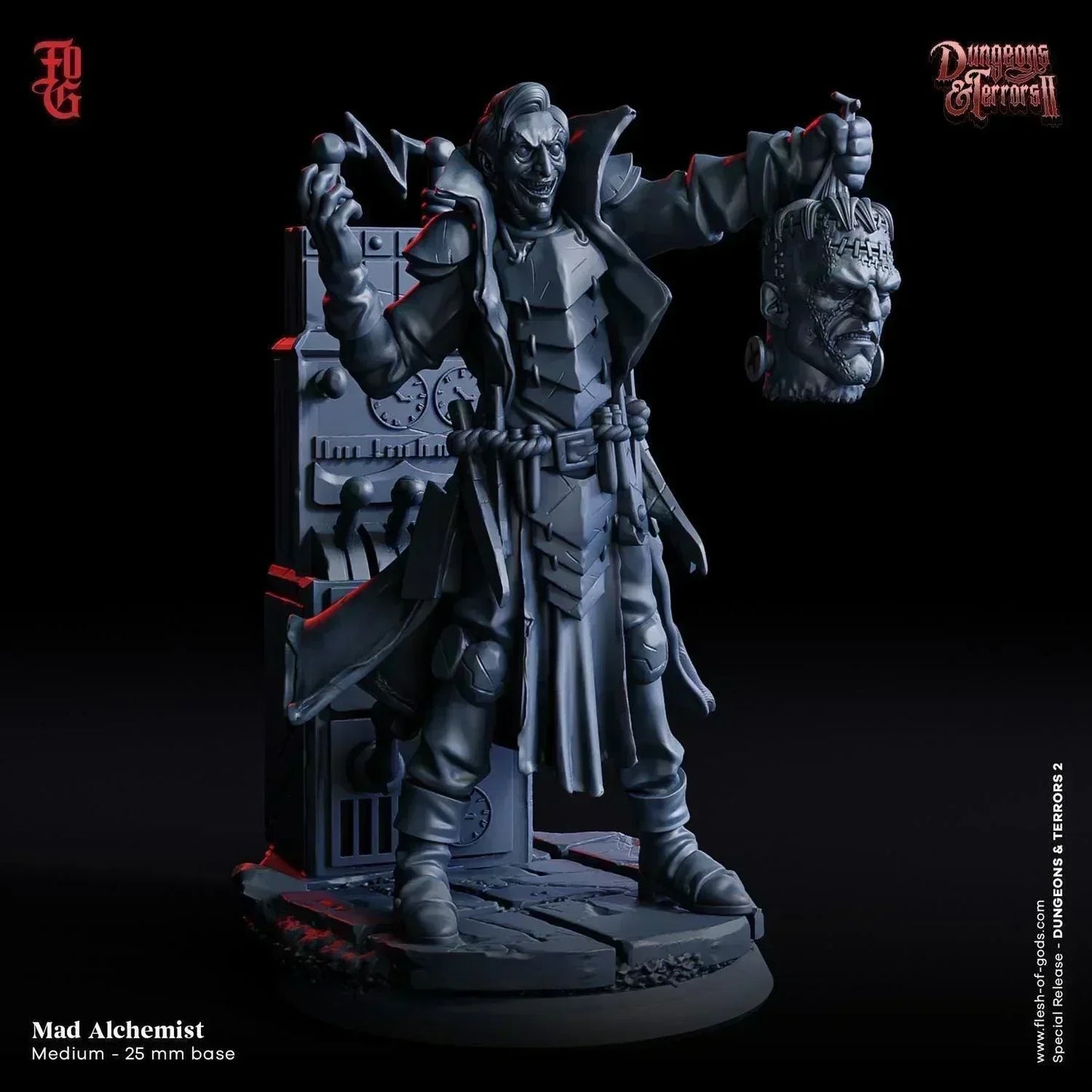 Mad Alchemist Miniature | Deranged Scientist Artificer | 32mm Scale - Plague Miniatures