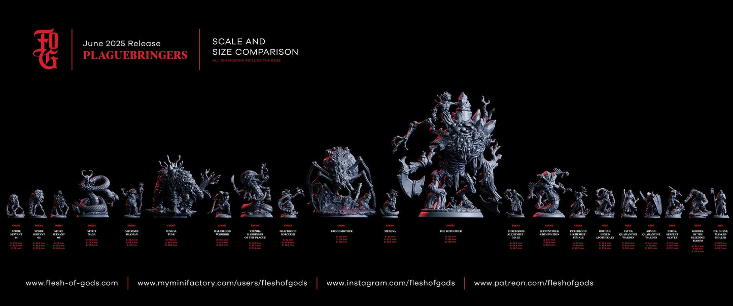 Medusa of the Deep | Aquatic Undead Naga Monster Miniature | 32mm Scale or 75mm Scale - Plague Miniatures