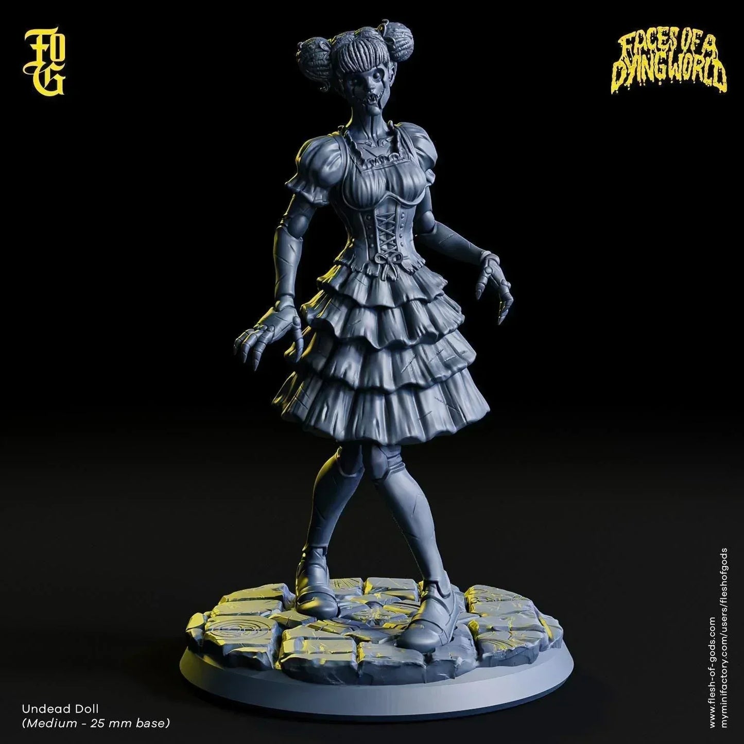 MÖRK BORG Undead Doll Miniature | Female Porcelain Aberration Figurine | 32mm Scale - Plague Miniatures
