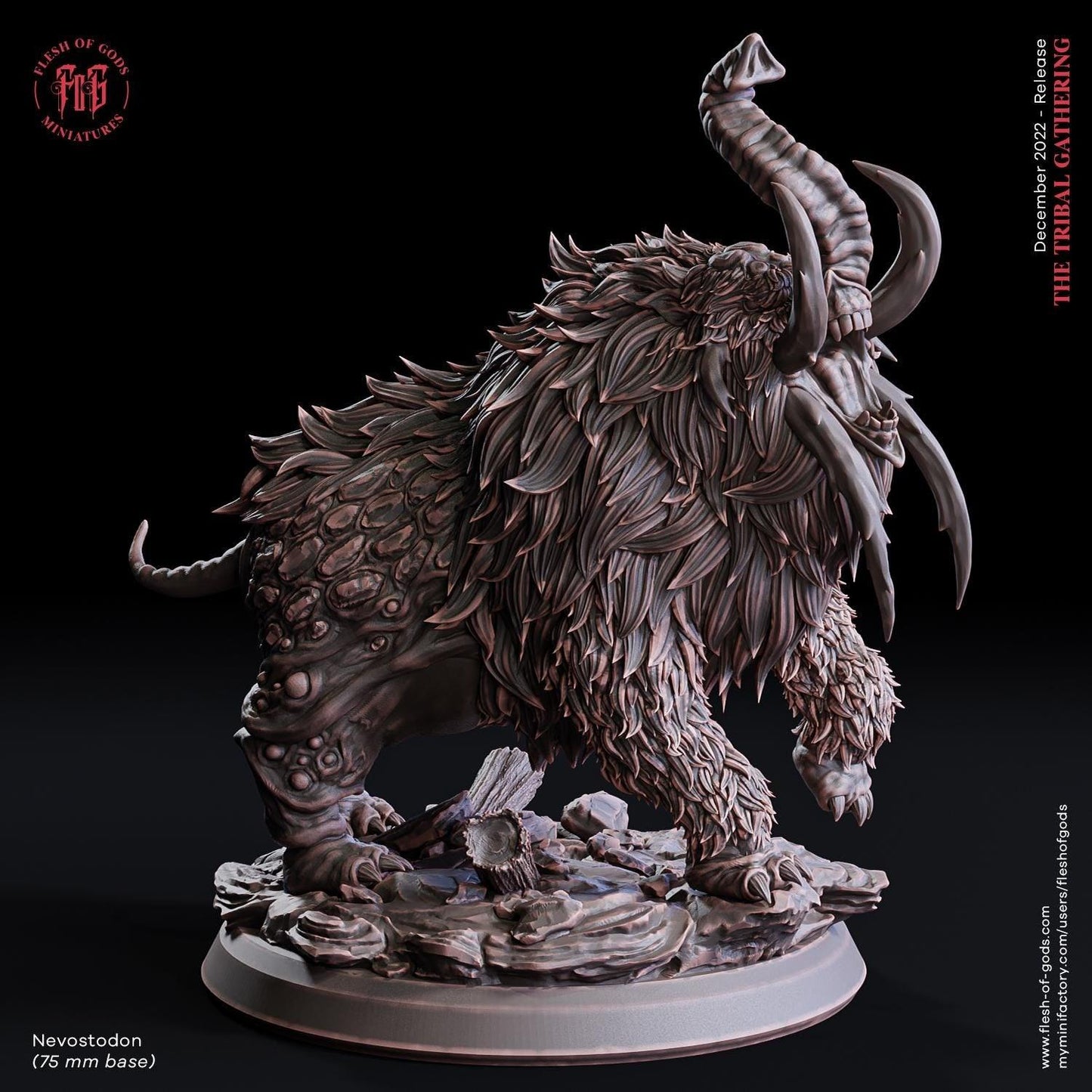 Nevostodon Beast Miniature | Ancient Extinct Animal Monster Figurine | 75mm Base - Plague Miniatures