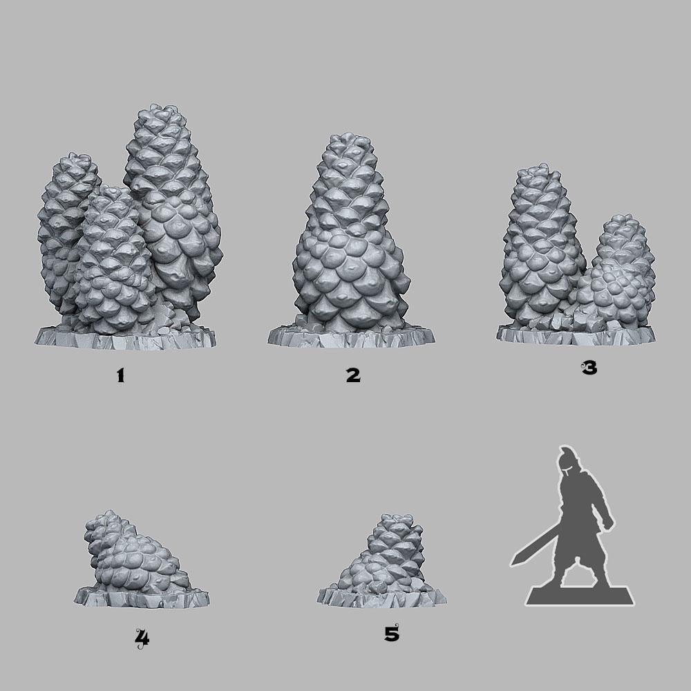 Pinecone Miniatures | Natural Plant Terrain for Wargaming & DnD | 28mm or 32mm Scale - Plague Miniatures