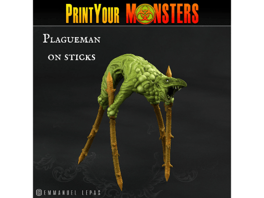Plagueman Miniature with Stick Arms | Grotesque Aberration - Plague Miniatures