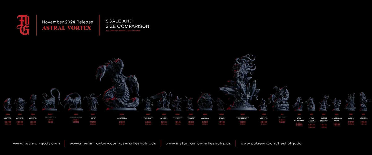 Planar Seeker Miniature | Alien Horror Monster Figurine | 32mm Scale - Plague Miniatures