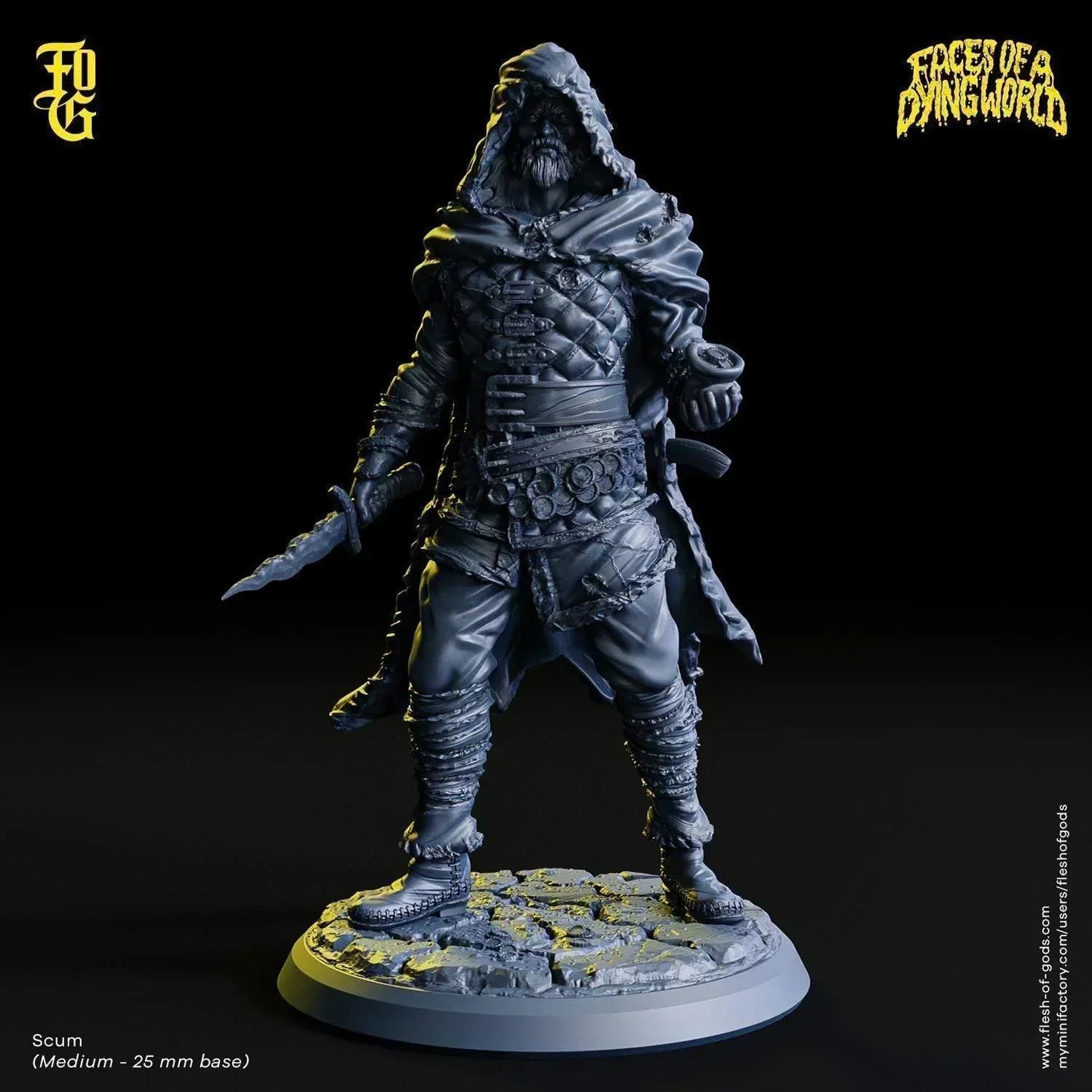 Scum Monster Miniature | Human Rogue Traveler Figurine for MÖRK BORG | 32mm Scale - Plague Miniatures
