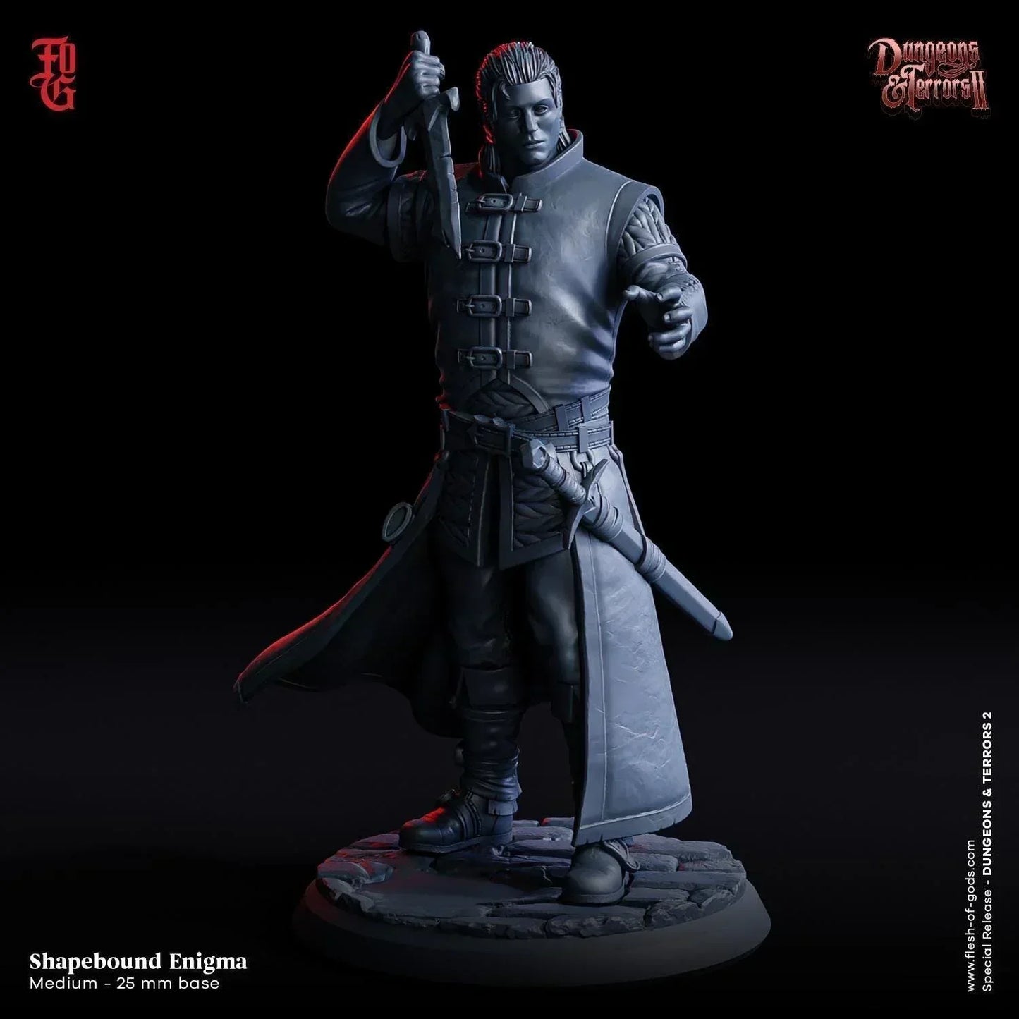 Shapebound Enigma Miniature | Masked Shadow Stalker | 32mm Scale - Plague Miniatures