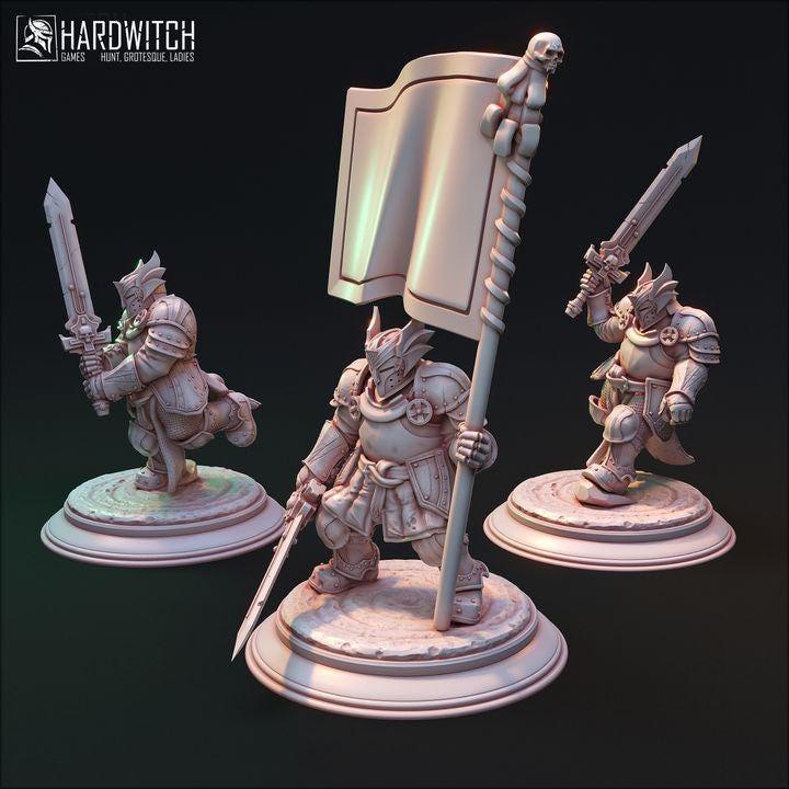 The Fist Squad, Unyielding Champions | Legendary Warrior Miniature Set | 32mm Scale - Plague Miniatures
