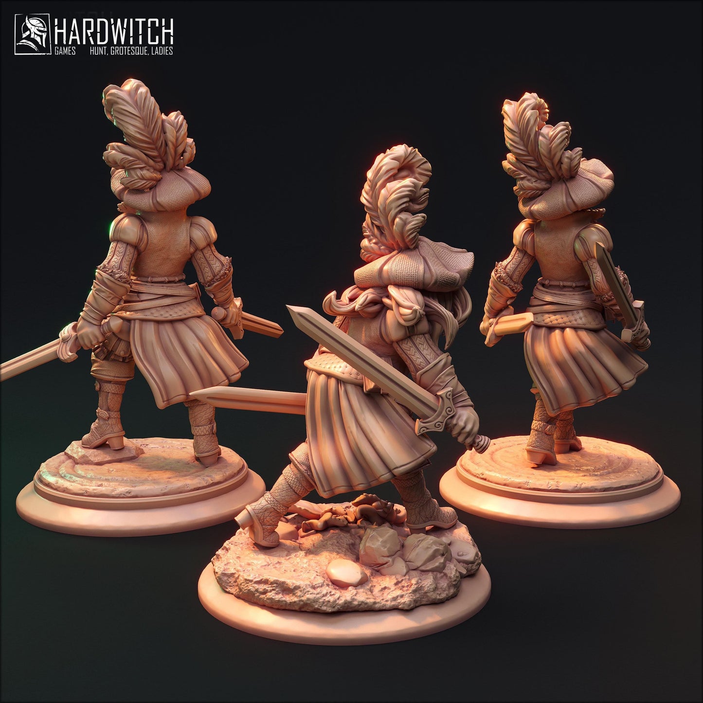 The Phalanx, The Noble Sisterhood NSFW Option | Tactical Female Warrior Miniatures | 32mm Scale - Plague Miniatures