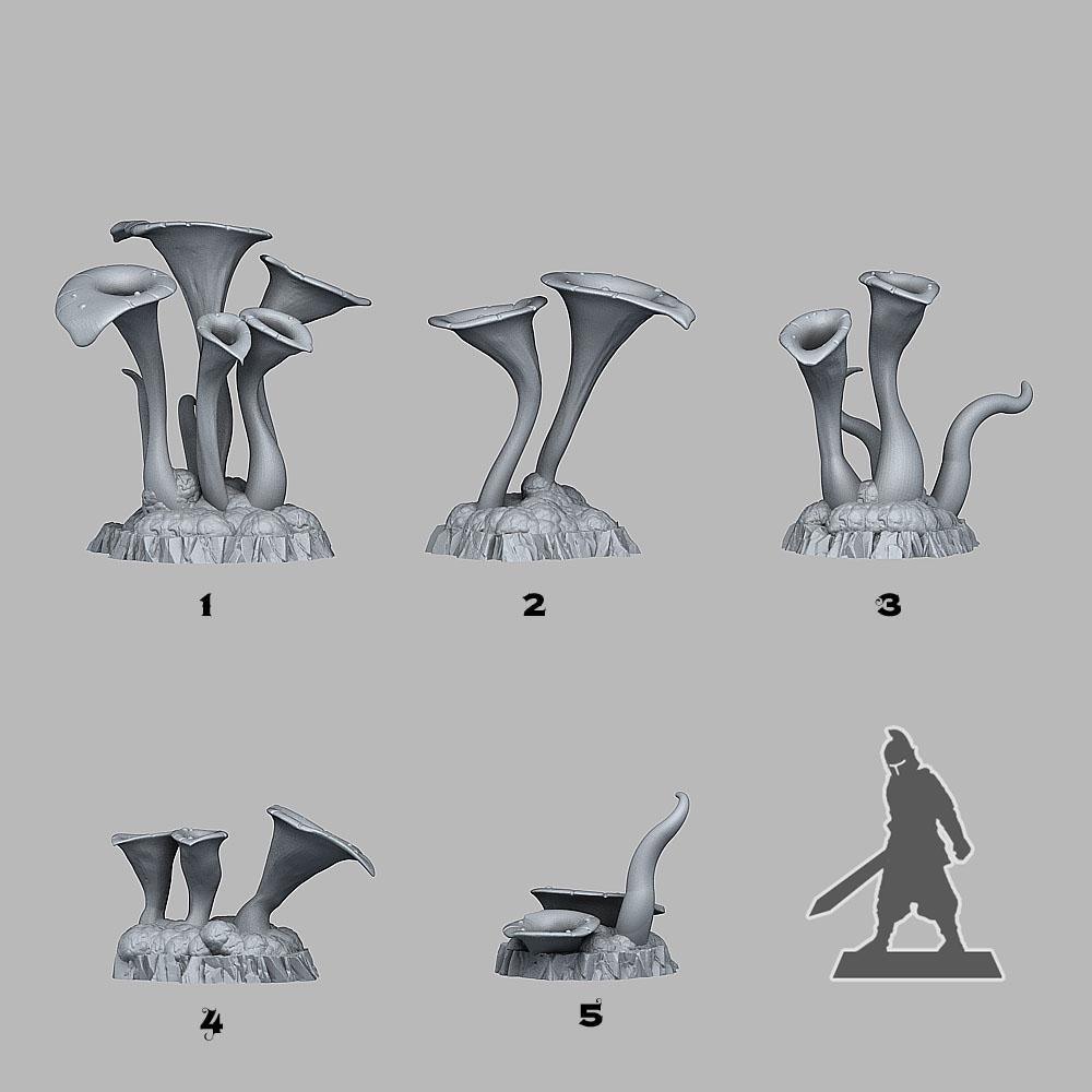 Toxic Swamp Plant Miniatures | Wargaming Terrain | 28mm Scale or 32mm Scale - Plague Miniatures