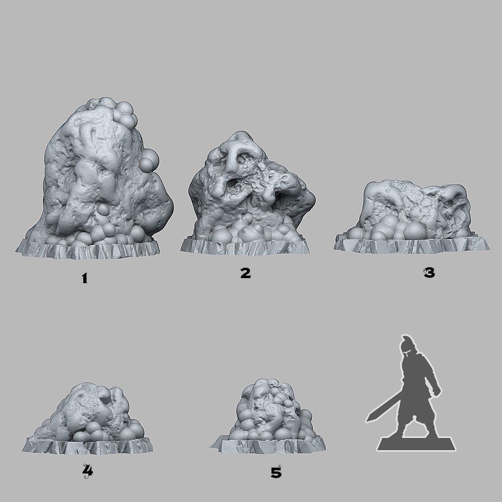 Virus Rocks Miniatures | Viral Plague Wargaming Terrain Set | 28mm or 32mm Scale - Plague Miniatures
