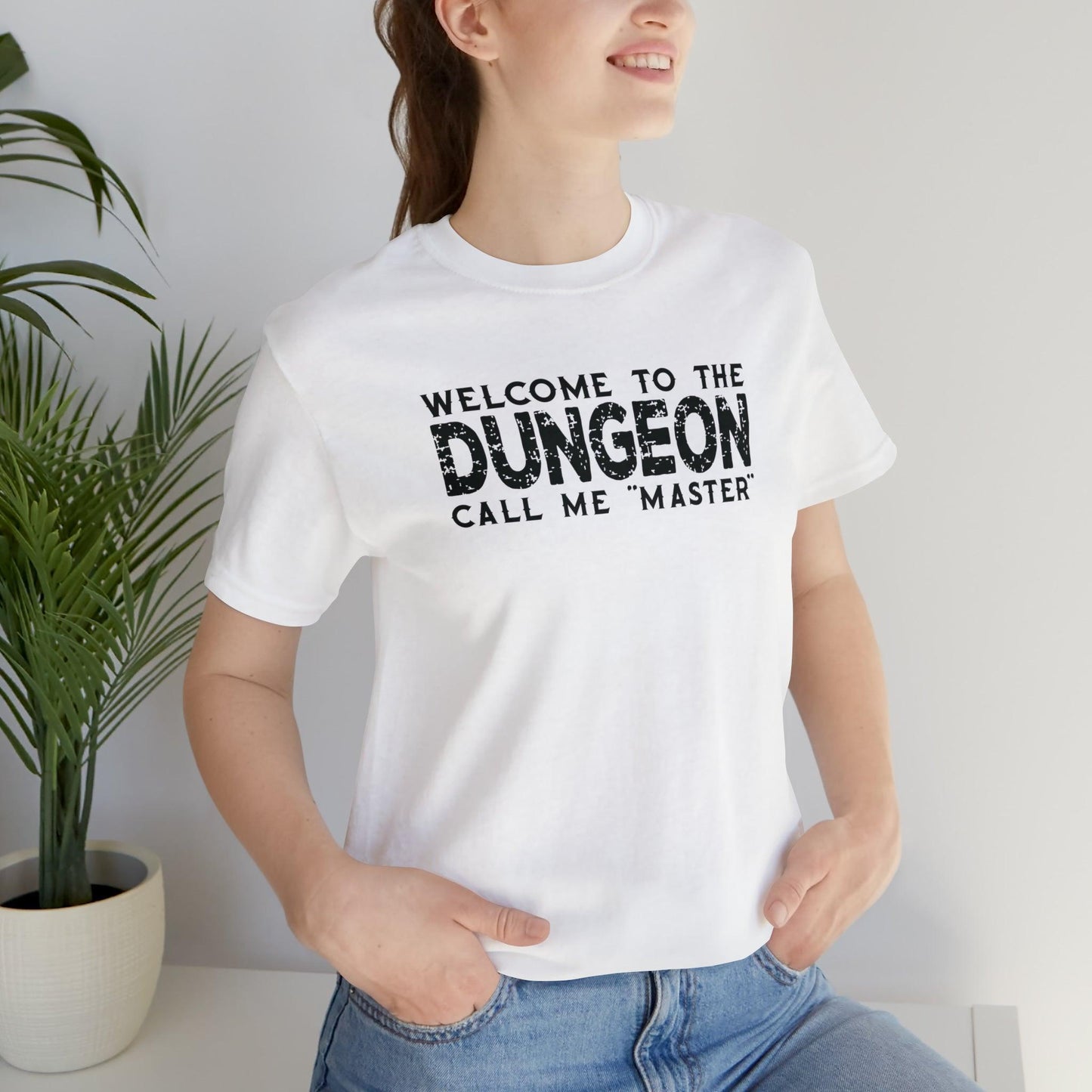 Welcome to the Dungeon Call me Master | DM shirt | Dungeon Master gift | dnd tshirt | Gaming shirt | dungeons and dragons Short Sleeve Tee - Plague Miniatures