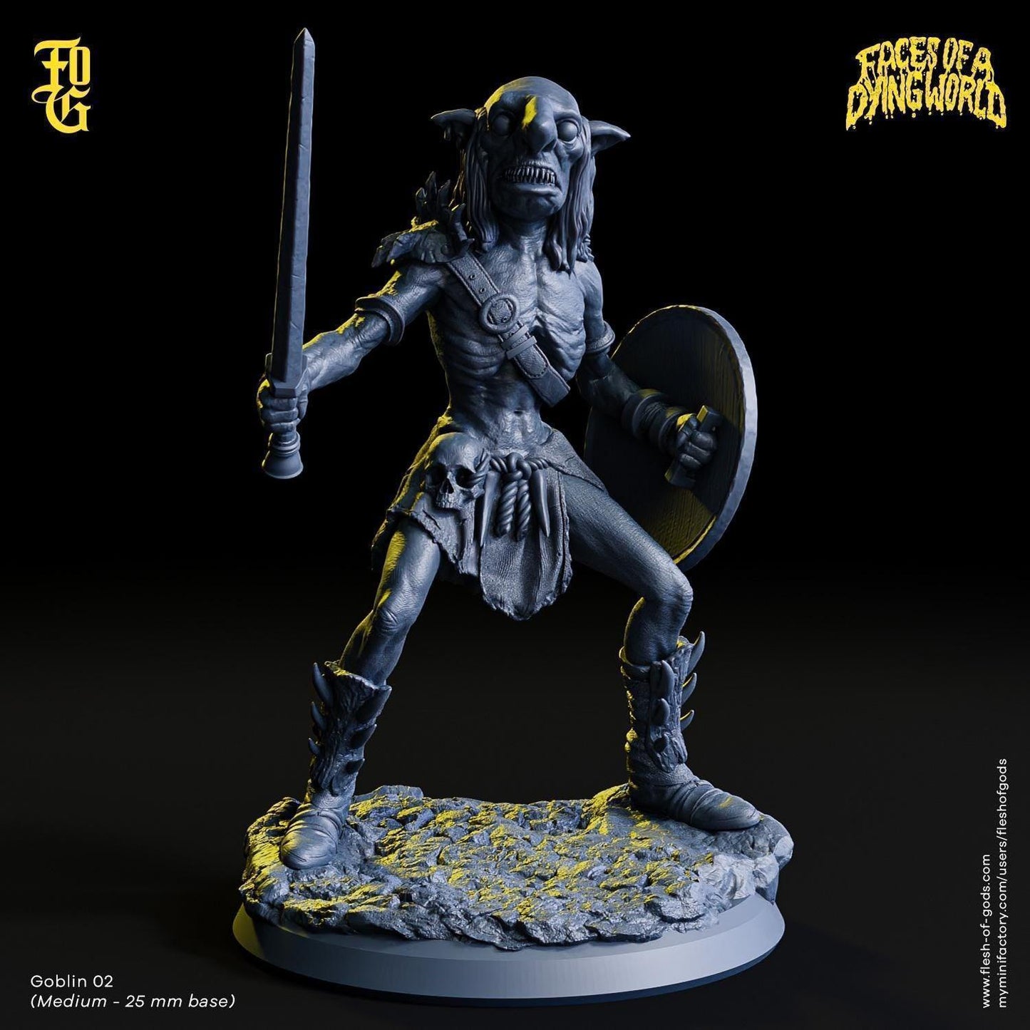 Wolf Rider Goblin Miniature | Mounted Monster Figurine for MÖRK BORG | 50mm Base - Plague Miniatures