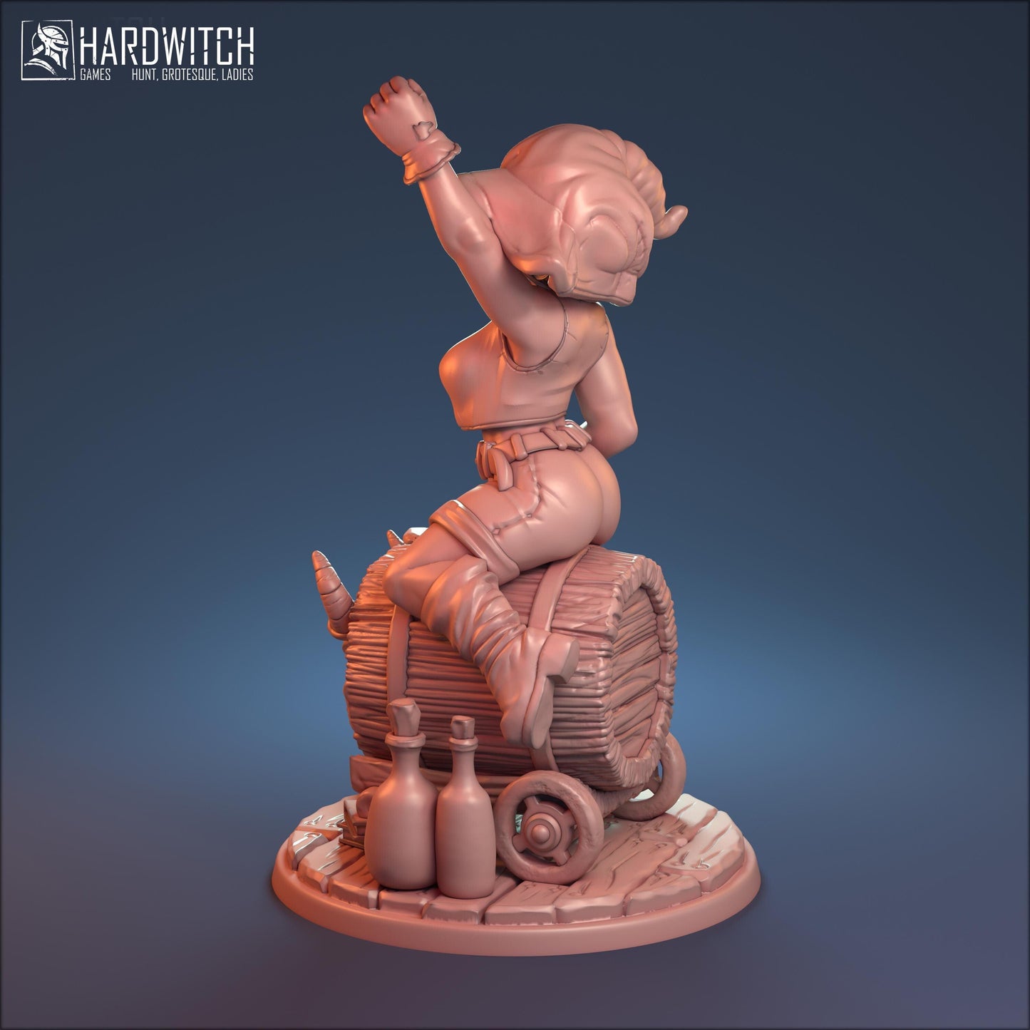 Zelda, Alluring Barmaid Miniature NSFW Option Halfling Female | Seductive Dancer Miniature | 32mm or 75mm - Plague Miniatures