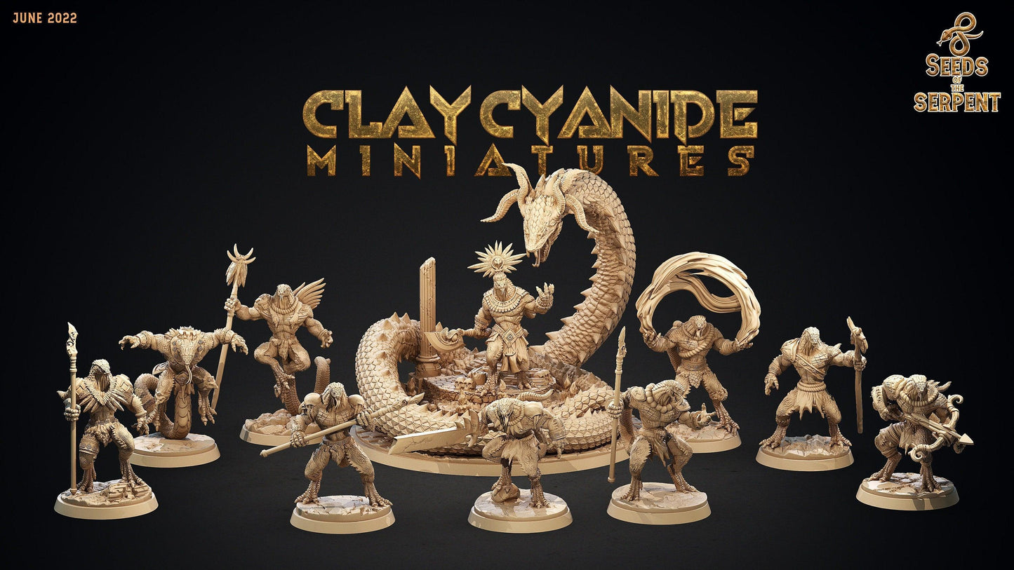 Ahaz Yuan-Ti Warrior Miniature | Serpent-Forged Guardian of the Shadows | 32mm Scale - Plague Miniatures