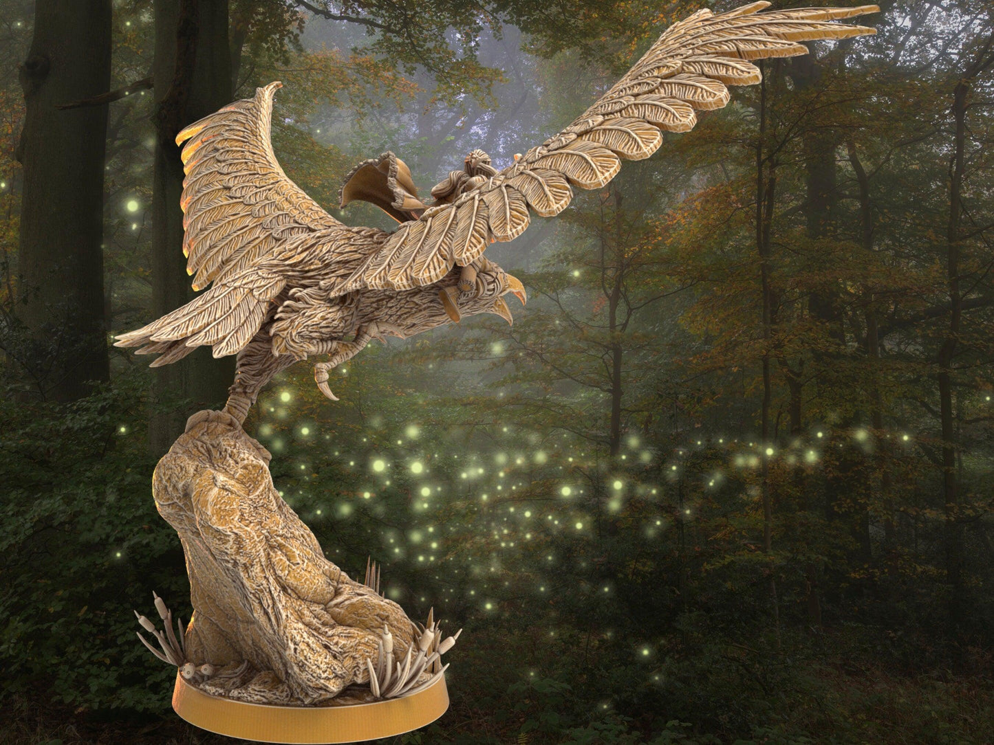 Archer miniature with eagle mount | Male Elf Archer | 32mm Scale DnD 5e | DnD ranger | DnD Miniature | Dungeons and Dragon Male Human Archer - Plague Miniatures