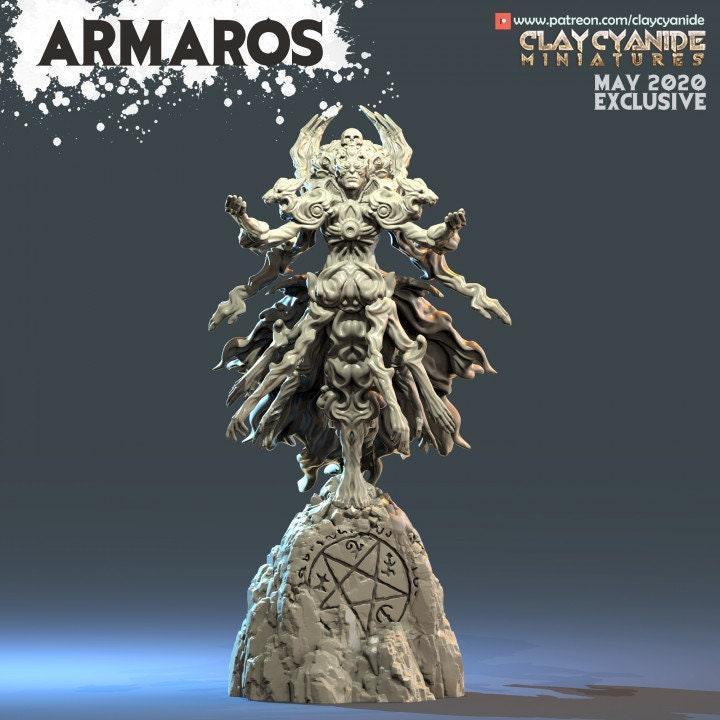Armaros Demon Miniature | Demonic Mini for DnD | 32mm Scale - Plague Miniatures