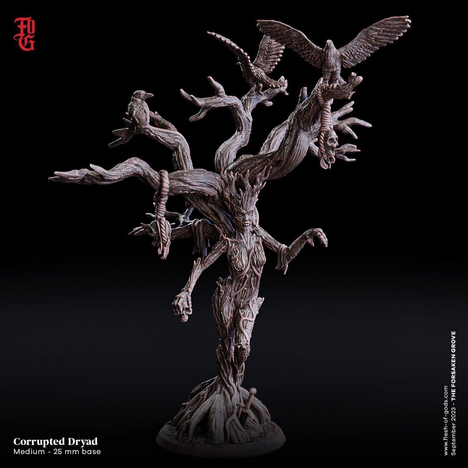 tree monsters dnd Corrupted Dryad Miniature | Sinister Monster for DnD Tree People Encounters