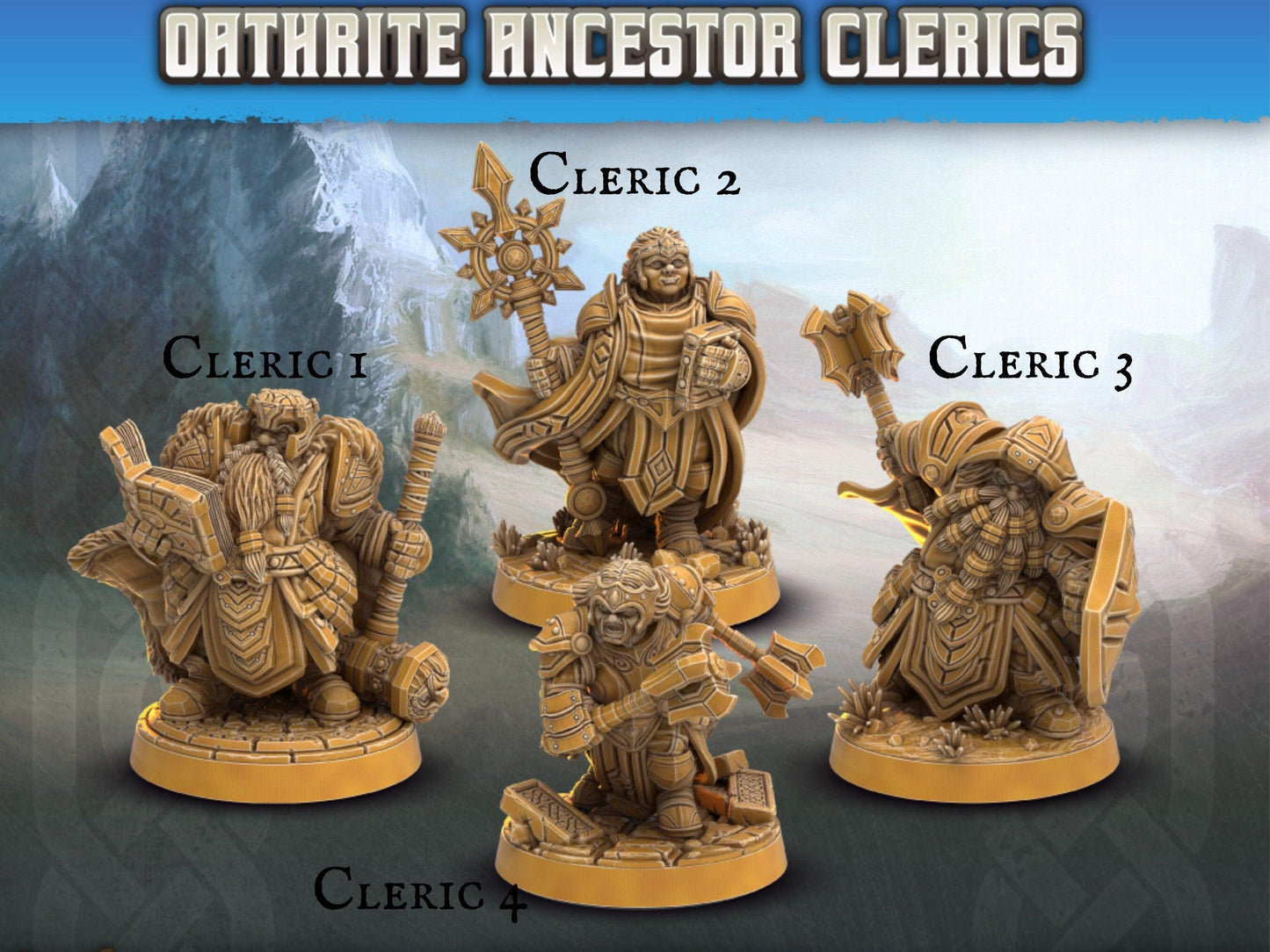 Dwarf Cleric miniatures | Dragon's Forge | 28mm Scale | DnD Miniature | Dungeons and Dragons | Dungeon Master Gift - Plague Miniatures