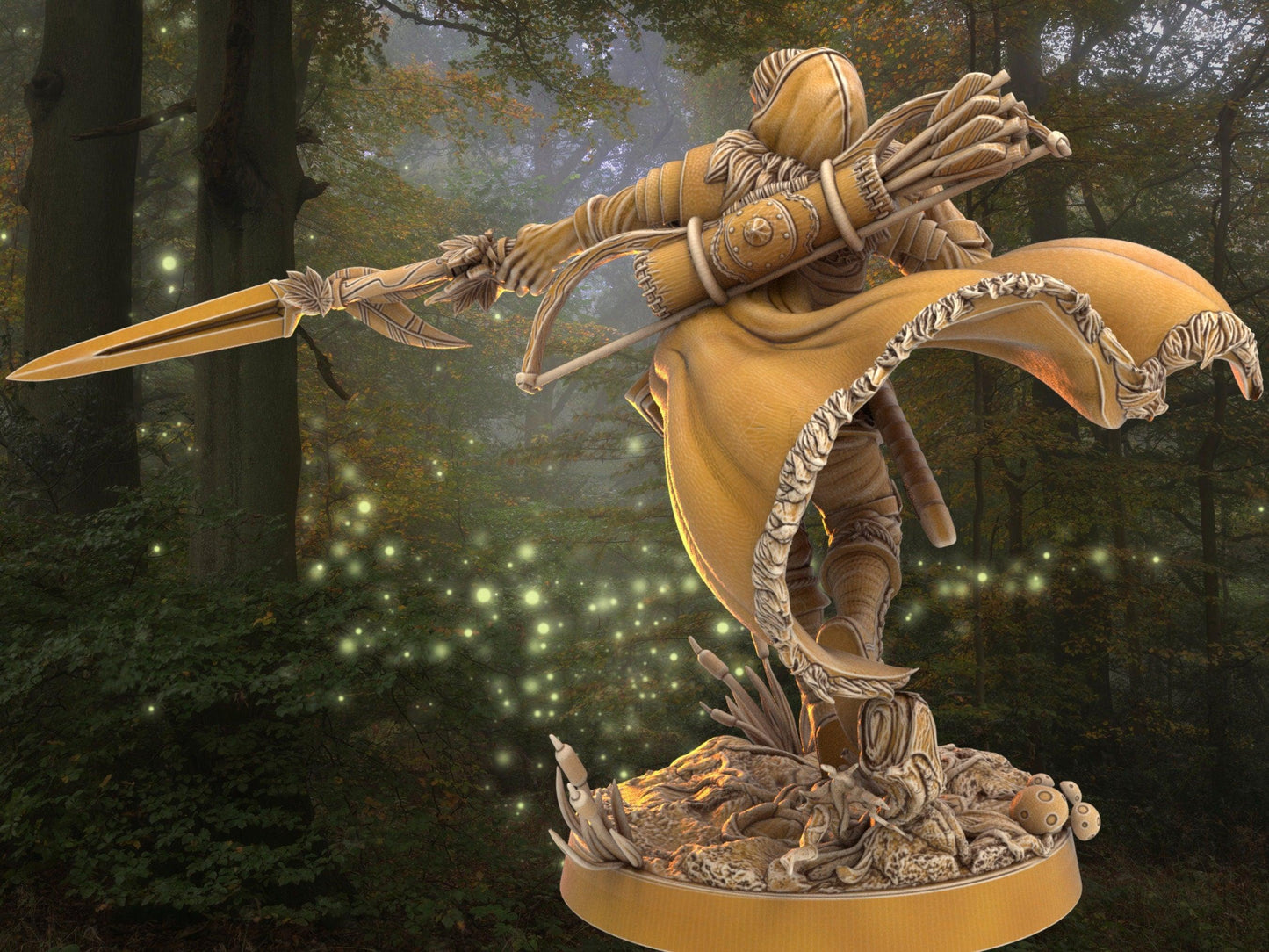 Elf Ranger Miniature - Lindrahil Tiligein | Dragon's Forge | 32mm DnD 5e | Tabletop Gaming DnD Miniature | Dungeons and Dragon - Plague Miniatures