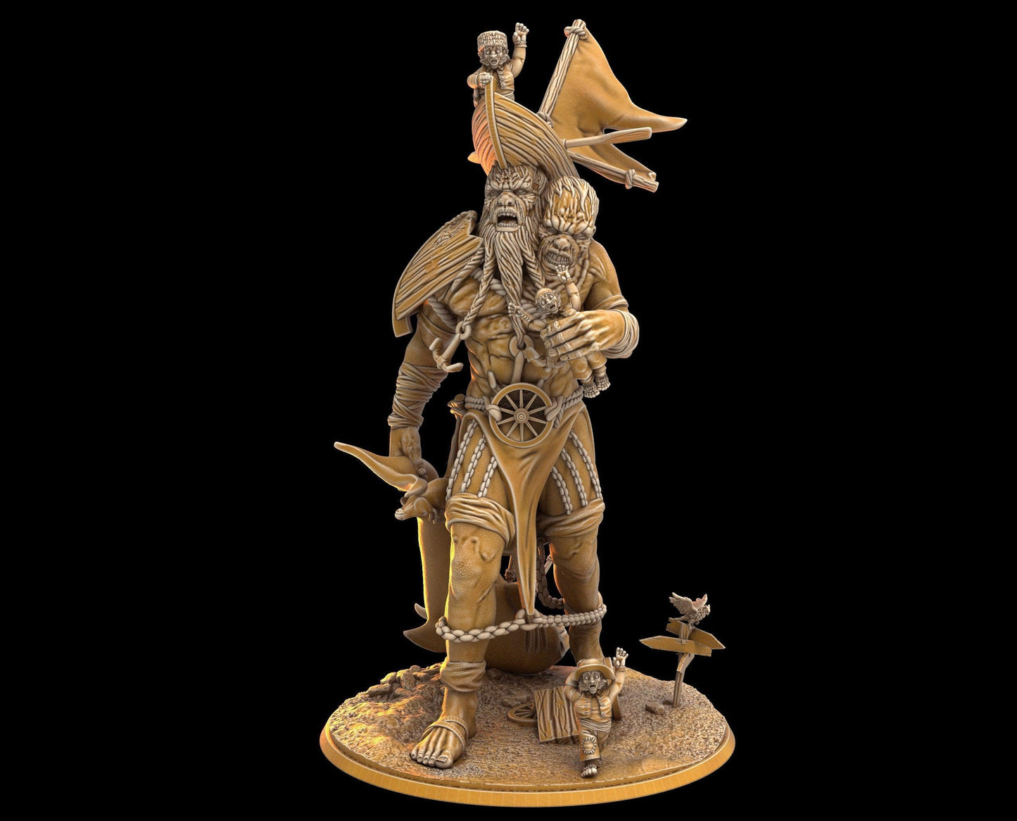 Ettin monster miniature- 32mm scale Tabletop gaming DnD Miniature Dungeons and Dragons, dnd ettin dnd monster manual miniature - Plague Miniatures