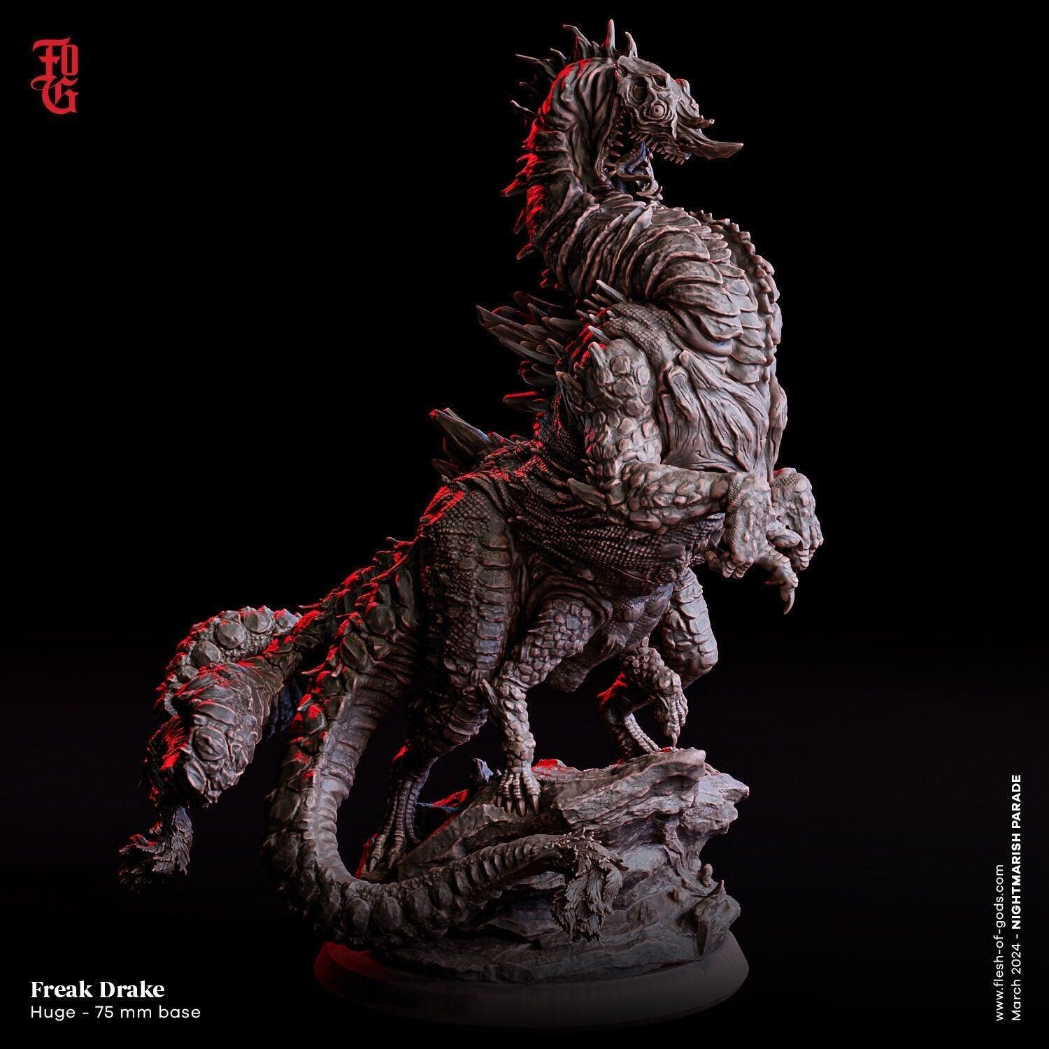Freak Dragon Miniature | Large Aberration Monstrosity| 75mm Base
