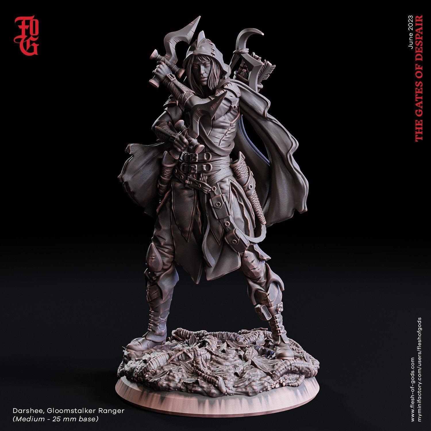Gloomstalker Ranger Miniature | Female Hunter | 32mm Scale