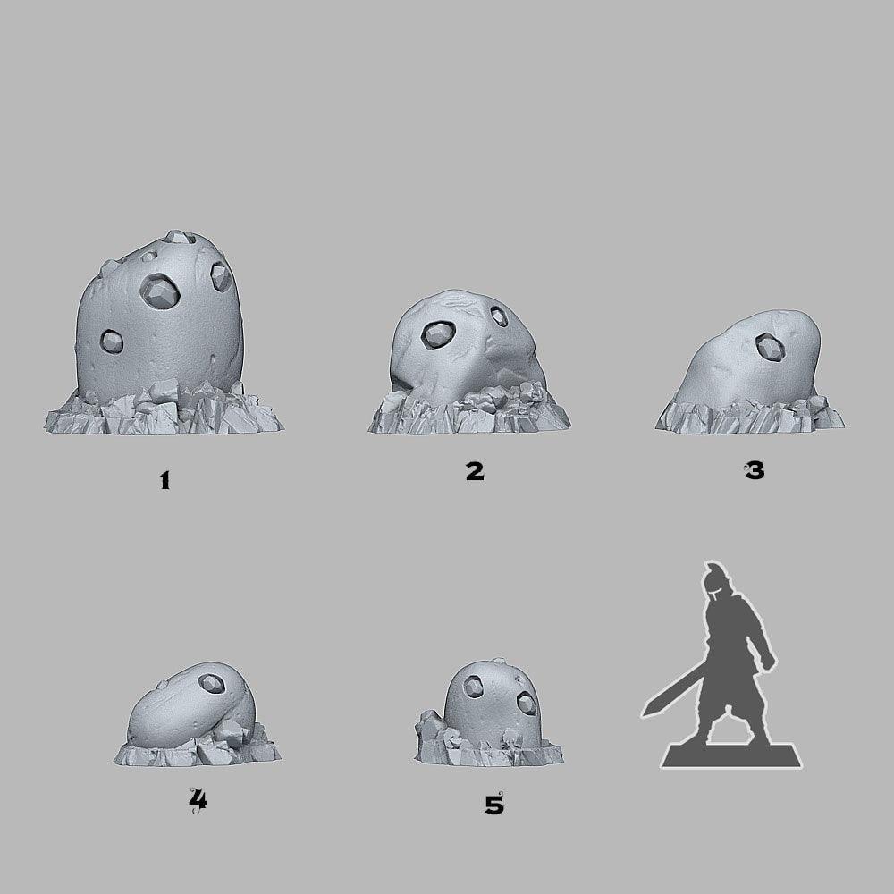 Gold Gemstone Miniature Set | Wargaming Terrain | 28mm or 32mm Scale - Plague Miniatures