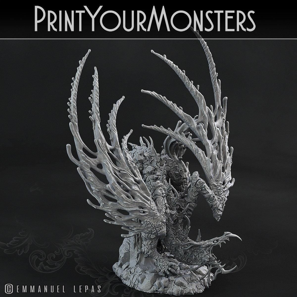 Infernal Magma Dragon Miniature | Elemental Dragon of Molten Fury - Plague Miniatures