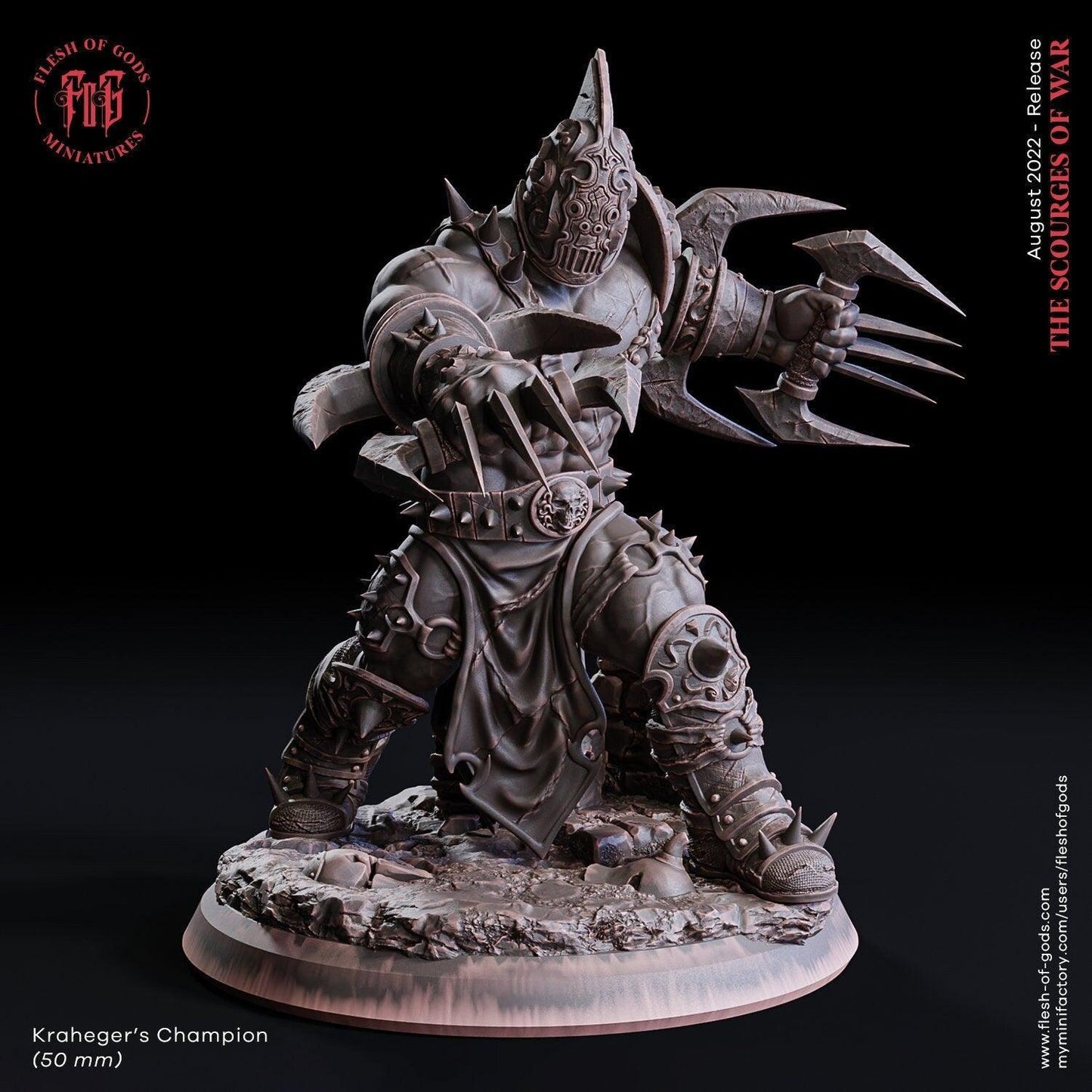 Kraheger's Champion Giant Miniature | DnD Miniature Dungeons and Dragons 5e | 50mm Base - Plague Miniatures