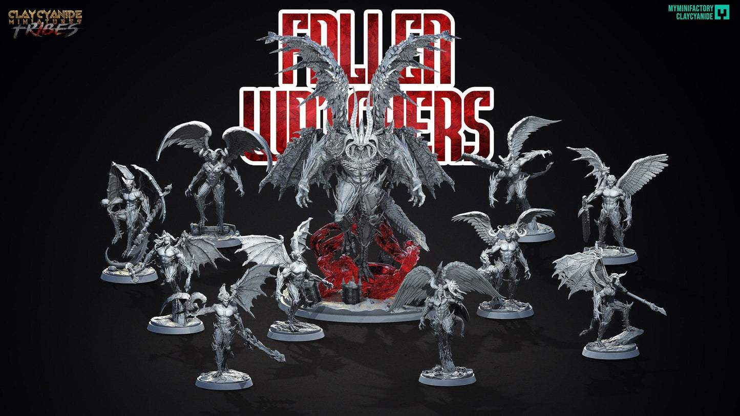 Marrock the Fallen Watcher Miniature | Demon Boss Monster for Tabletop Gaming | 32mm Scale - Plague Miniatures