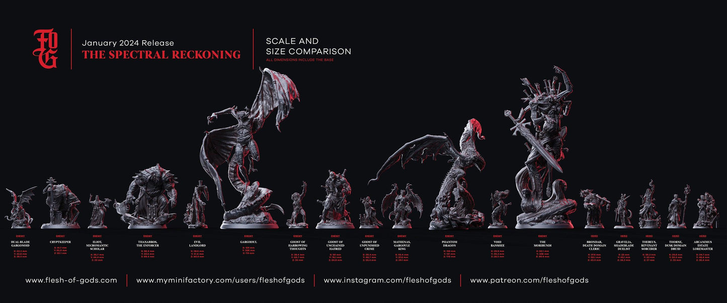 Mathenas, Gargoyle King Miniature | Undead Gargoyle for Tabletop Gaming | 32mm Scale or 75mm Scale - Plague Miniatures