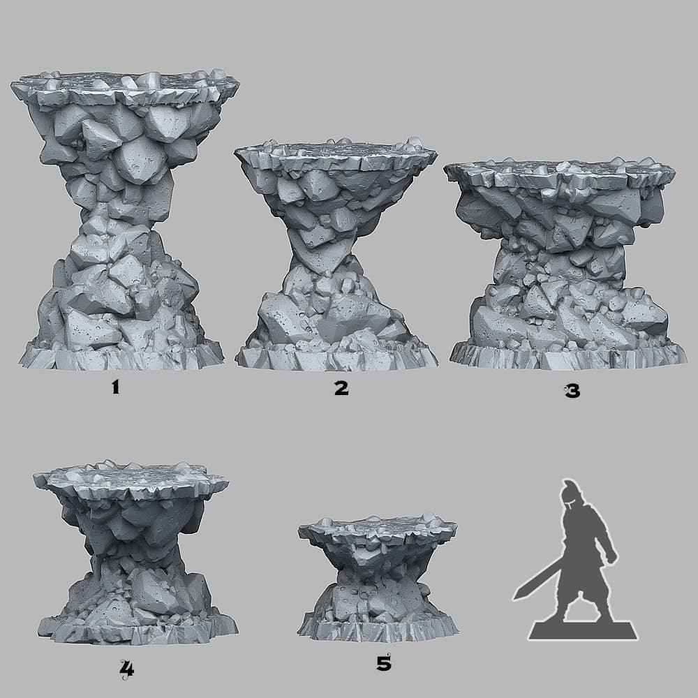 Natural Stone Platform Miniatures | DnD Rock Terrain | 28mm or 32mm Scale - Plague Miniatures