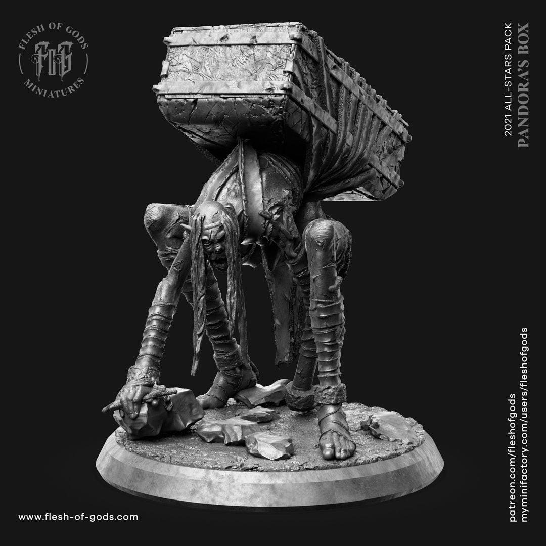 Pandora's Box Miniature | Demonic Figurine for Dungeons and Dragons | 50mm Base - Plague Miniatures