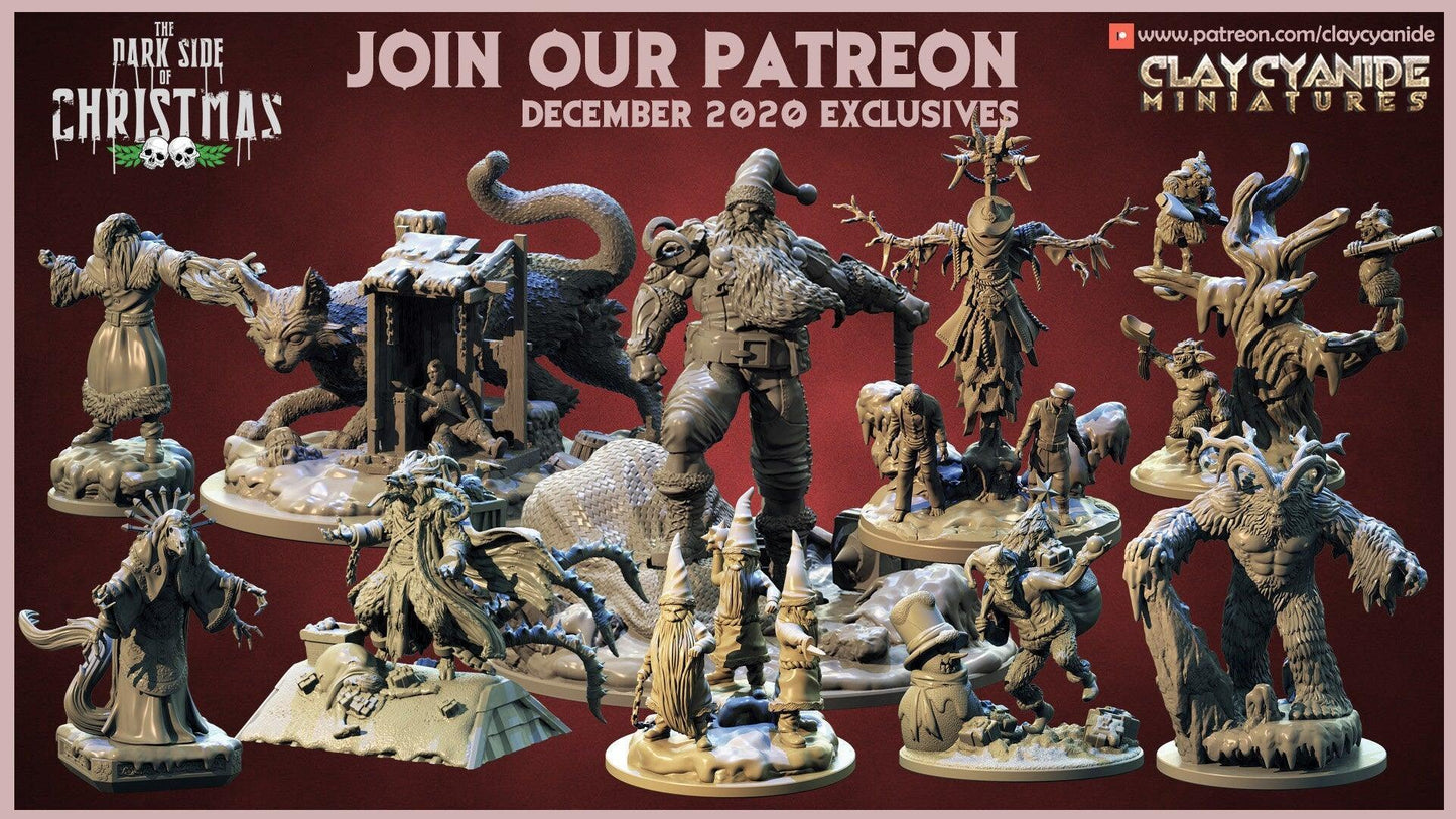 Santa Claus Christmas Miniature | Twisted Festive Figure for Holiday Gaming | 32mm Scale - Plague Miniatures