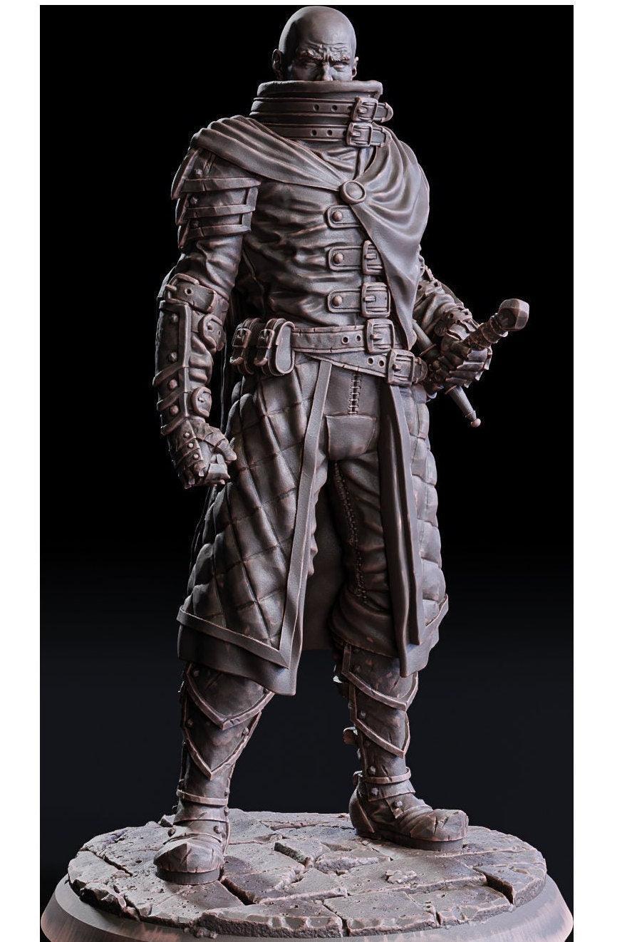 Silent Knight Miniature | Mysterious Warrior for Dungeons and Dragons | 32mm Scale - Plague Miniatures