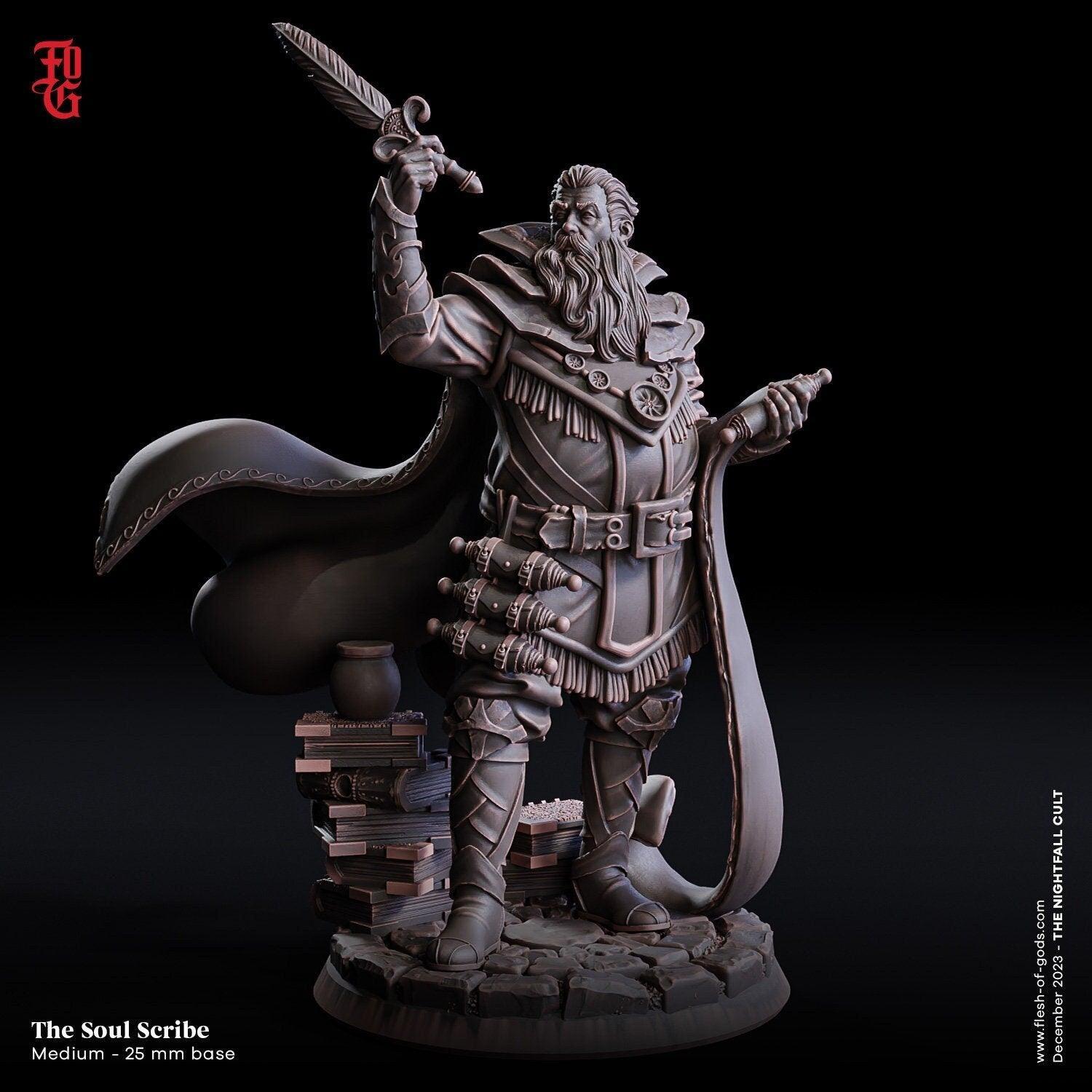 Soul Scribe NPC Miniature | Dungeons and Dragons 5e Wise Human Miniatu ...