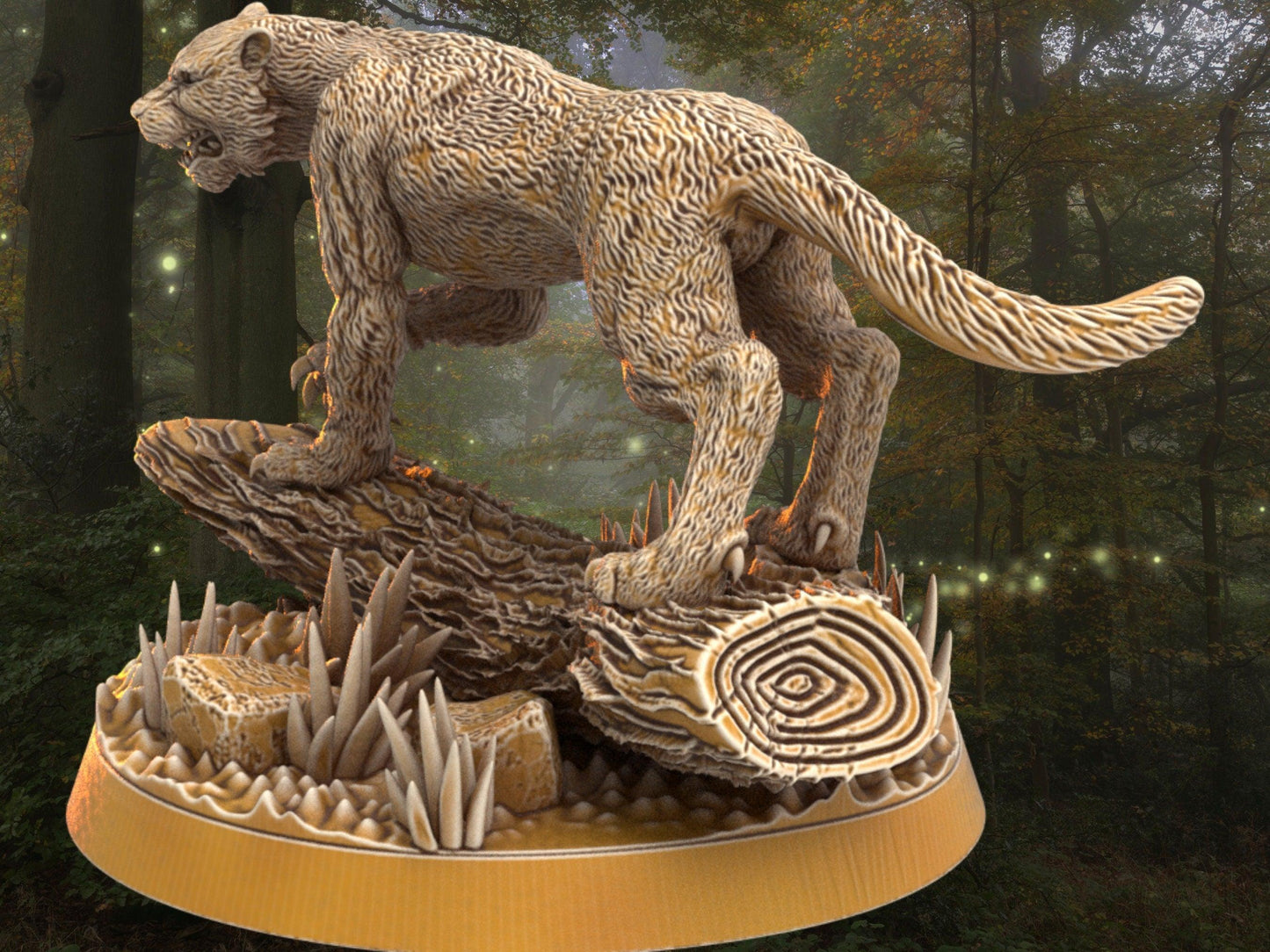 Sylvan Tiger Miniature | Dragon's Forge | 32mm DnD 5e | Tabletop Gaming DnD Miniature | Dungeons and Dragon tiger miniature - Plague Miniatures