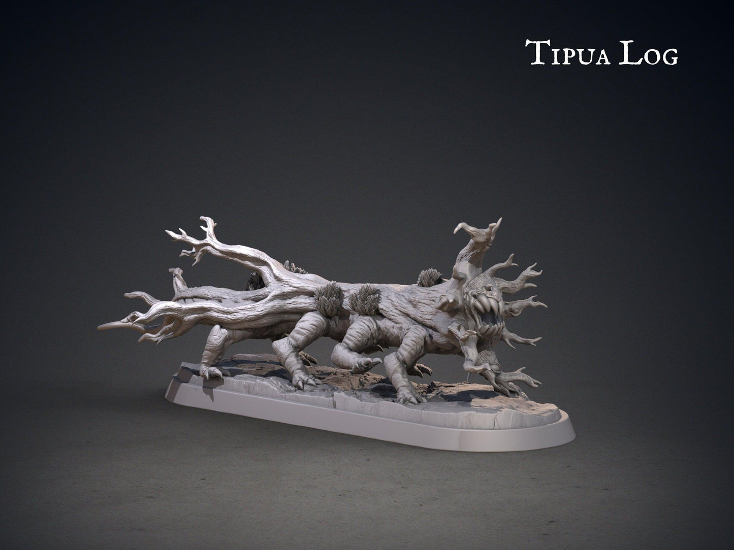 Tipua DnD Terrain Miniature Set | Coconut Tree, Log Monster, Giant Shell Monster | 32mm Scale - Plague Miniatures