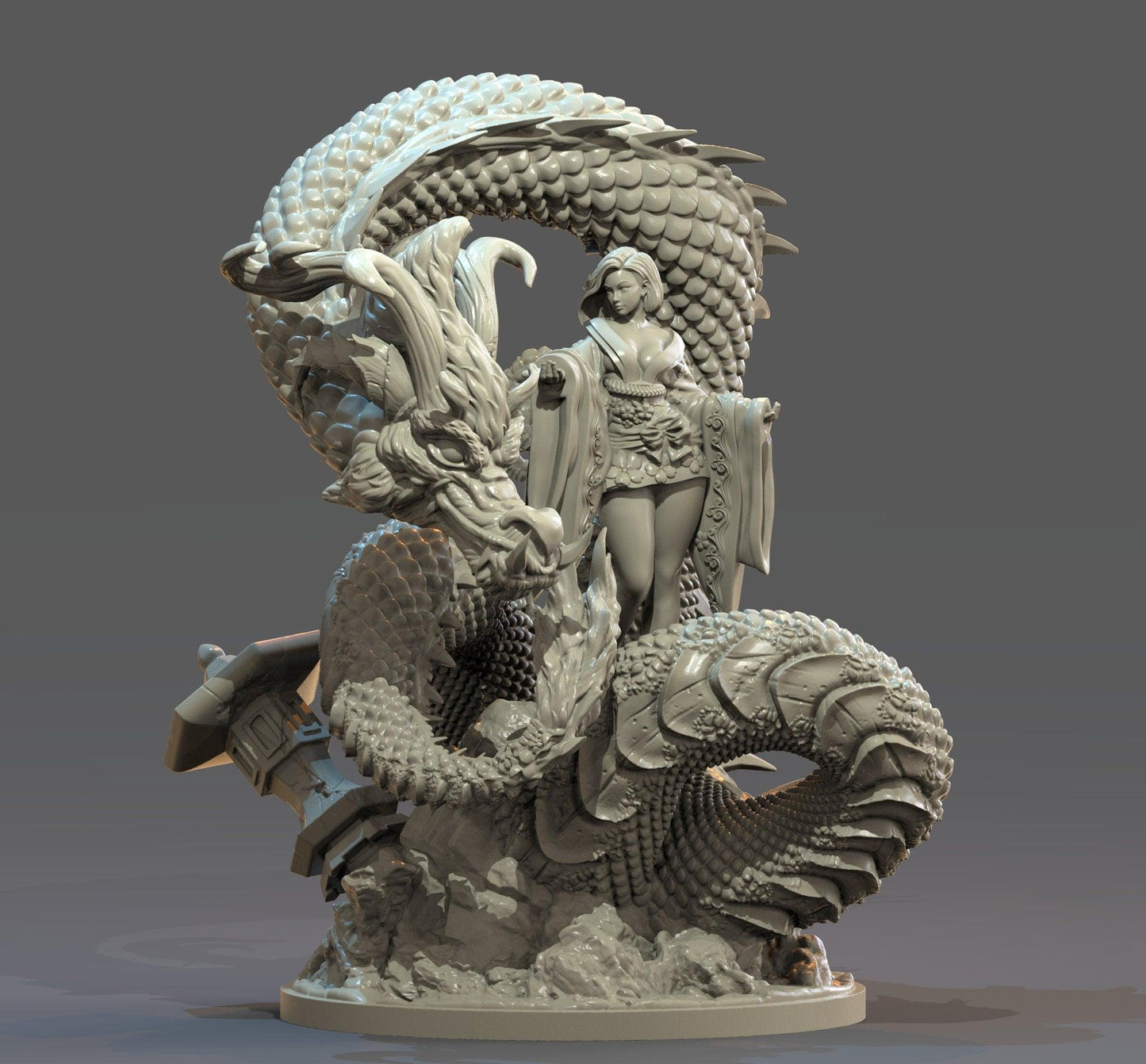 Toyotama-Hime Miniature | Graceful Japanese Sea Goddess for DnD and Tabletop Gaming | 32mm Scale - Plague Miniatures