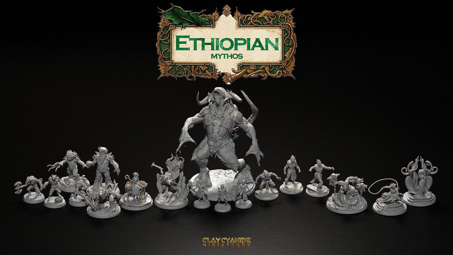 Tsegaye Ancient Warrior Miniature | Timeless Valor for Tabletop Adventures | 32mm Scale - Plague Miniatures