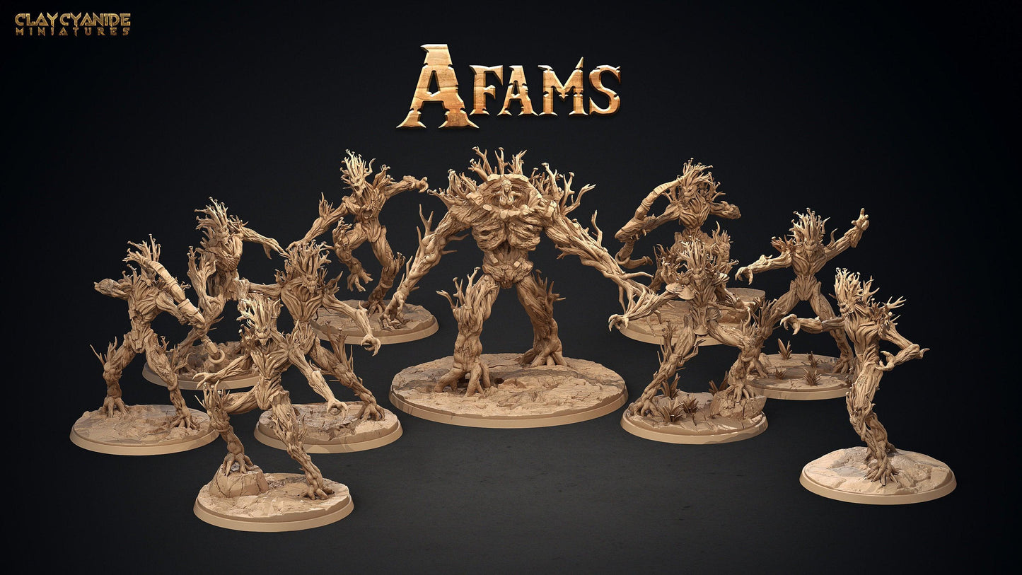 Ugat Treant Miniature | Tree People Forest Guardian with Bow | 32mm Scale - Plague Miniatures